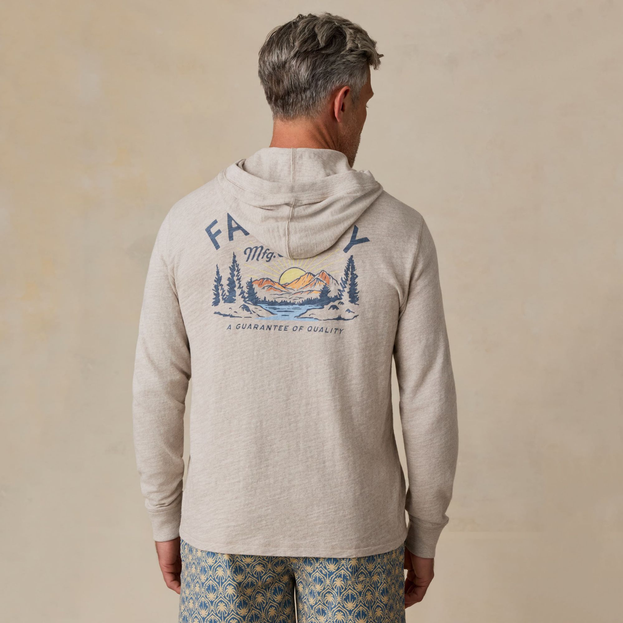 Faherty  Men's Sunwashed Graphic Slub Hoodie product image