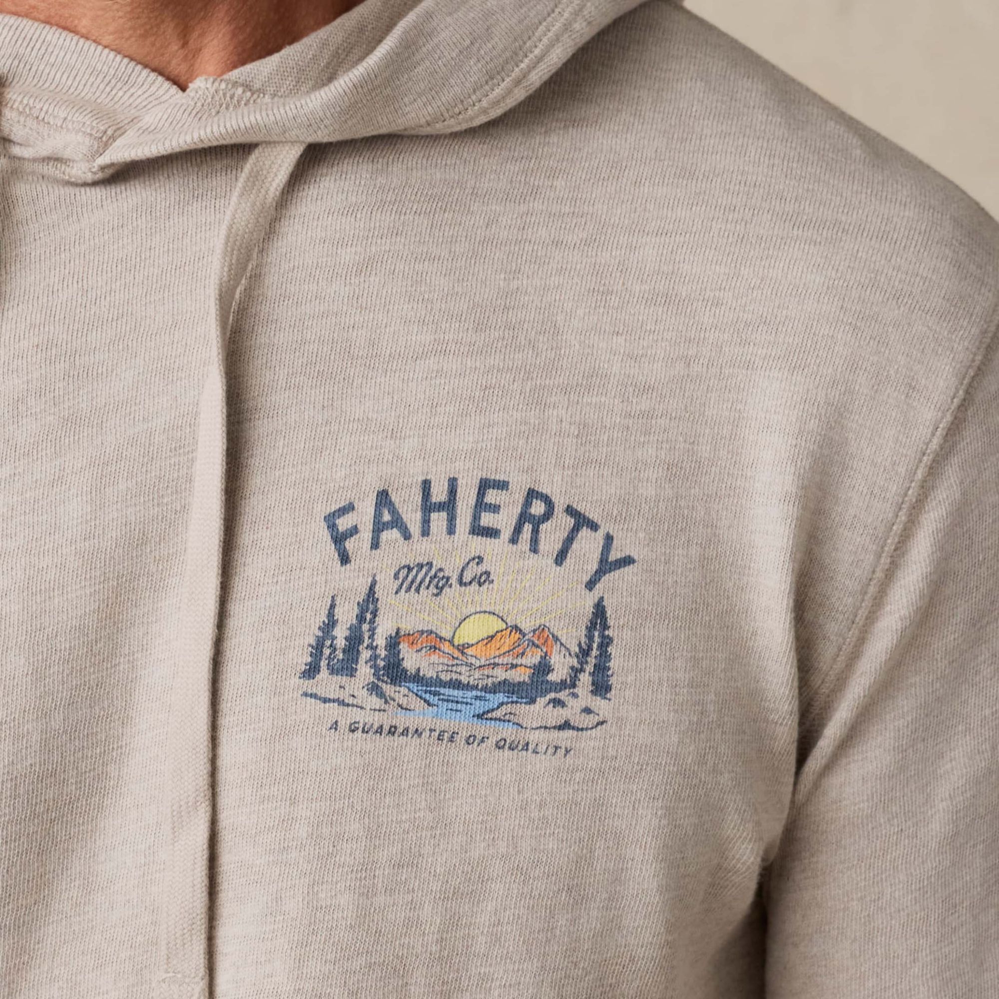 Faherty  Men's Sunwashed Graphic Slub Hoodie product image