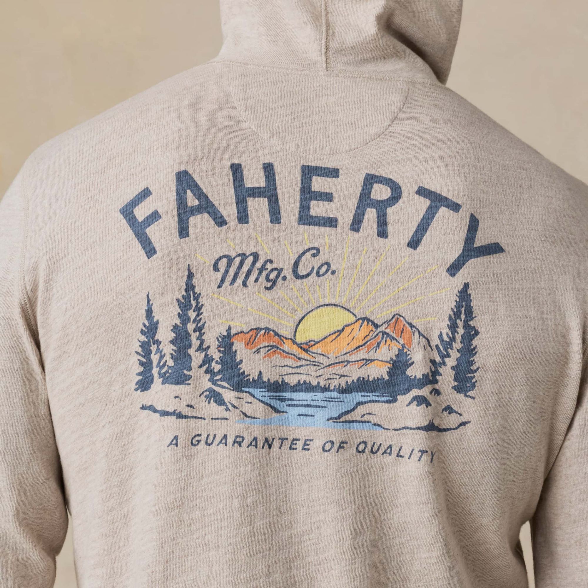 Faherty  Men's Sunwashed Graphic Slub Hoodie product image