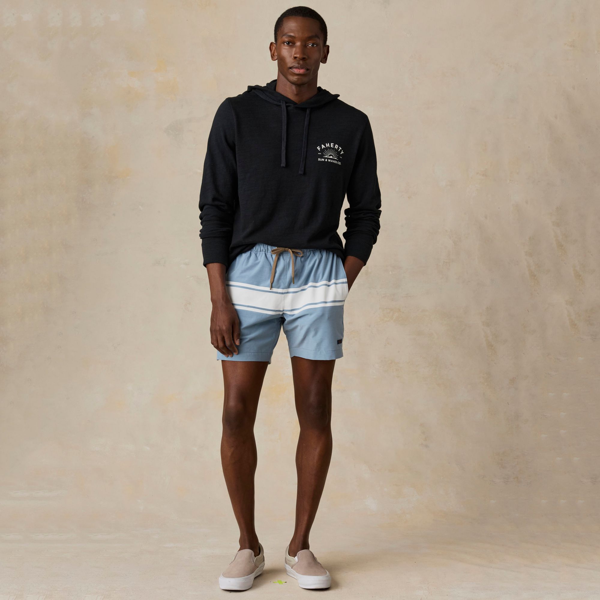 Faherty Men's Sunwashed Graphic Slub Hoodie product image