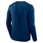 Fanatics Branded Youth Navy Seattle Kraken Authentic Pro Secondary Logo Long Sleeve T-Shirt