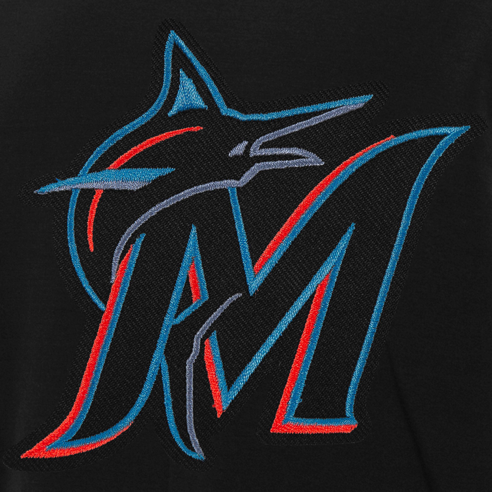 JH Design Men's Miami Marlins Black Reversible Varsity Jacket product image