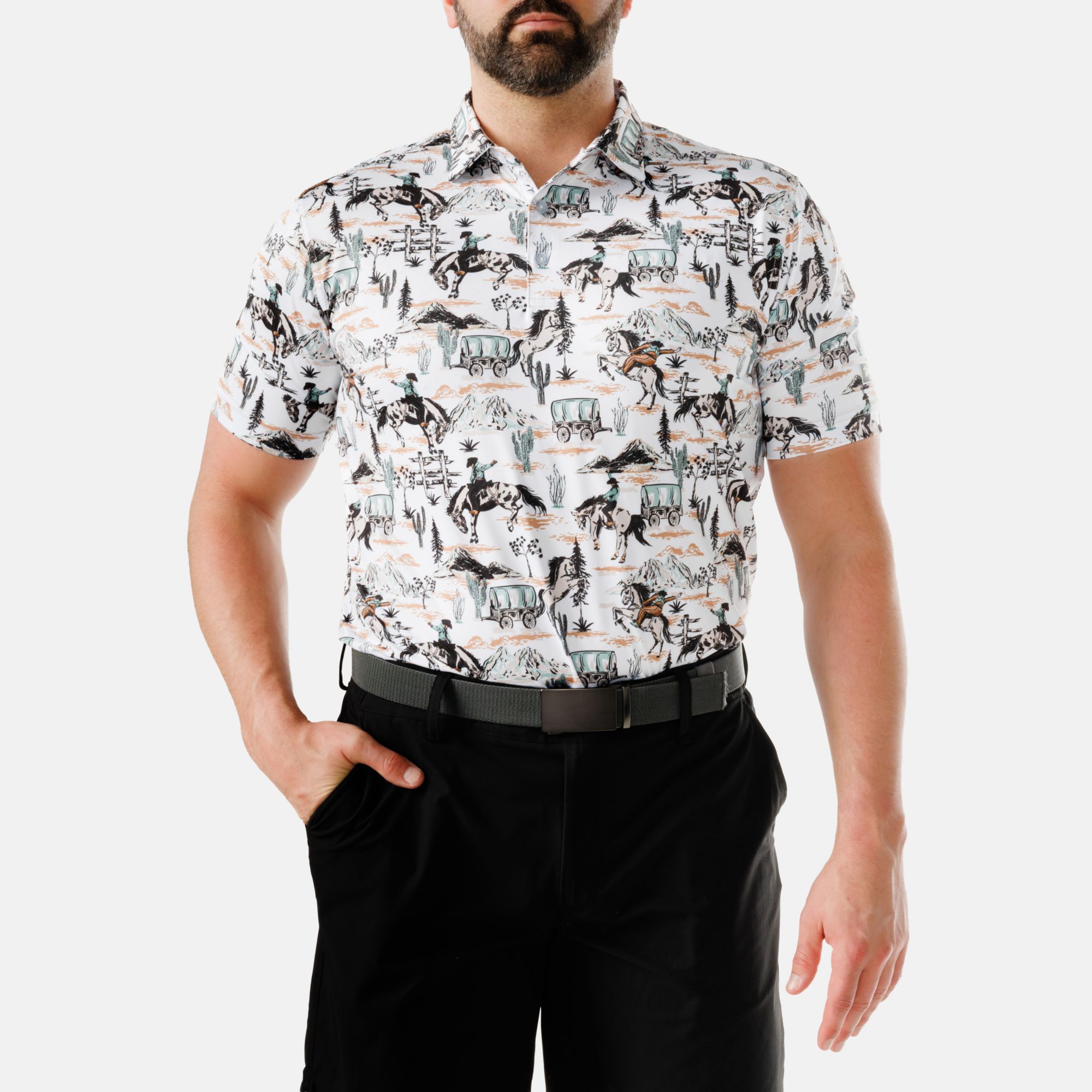 Waggle Men's Rough Riders Golf Polo product image