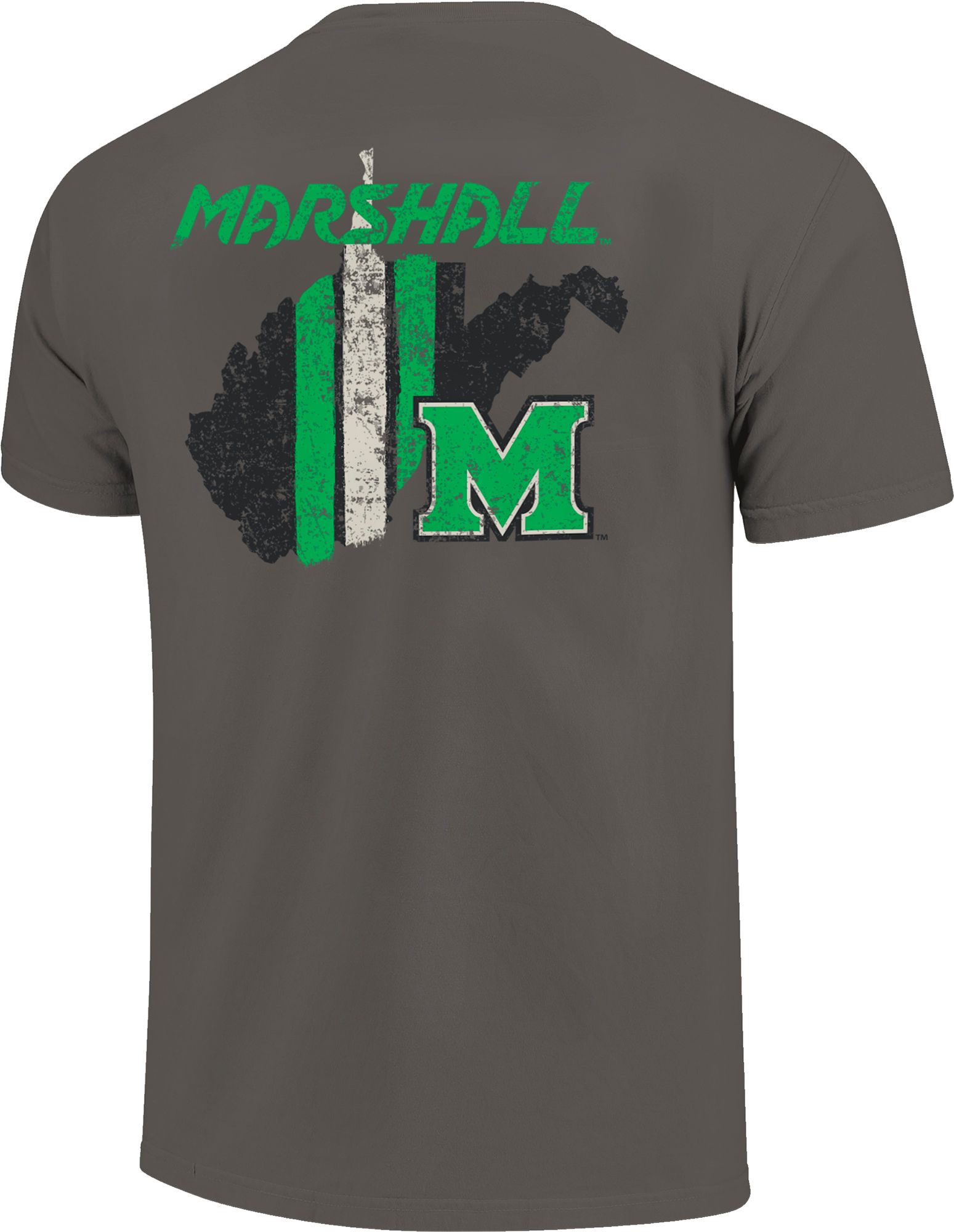 Image One Men's Marshall Thundering Herd Grey Football Stripes T-Shirt product image