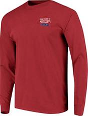 Image One Men's Ole Miss Rebels Red Building Strip Long Sleeve T-Shirt product image