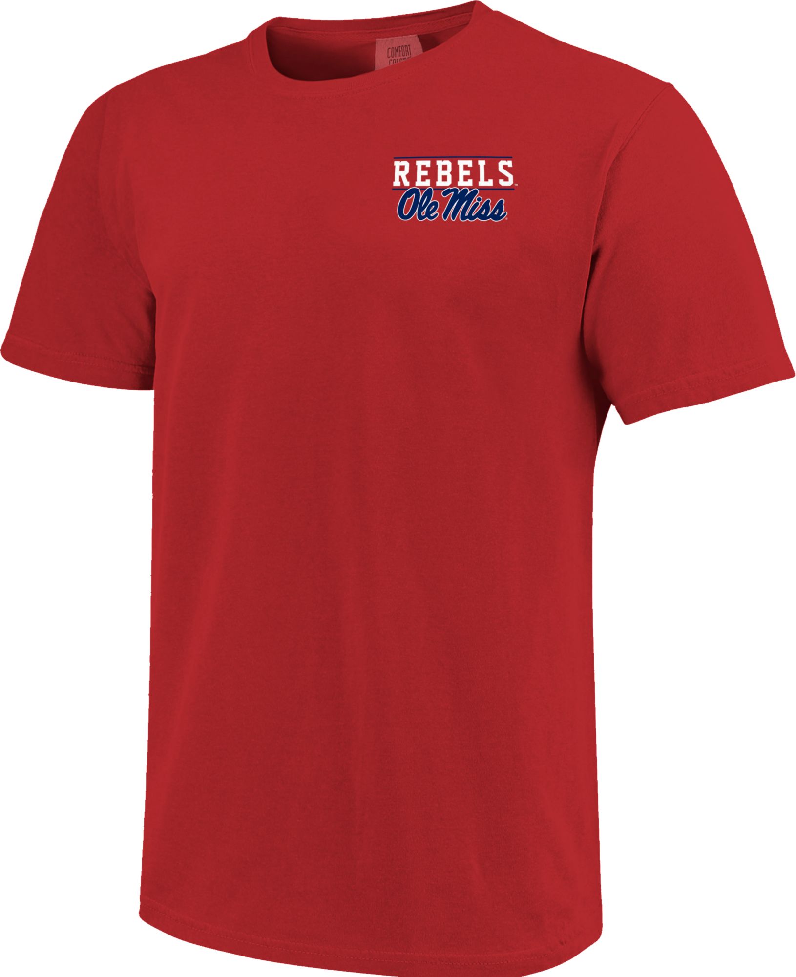 Image One Men's Ole Miss Rebels Red Striped Stamp T-Shirt