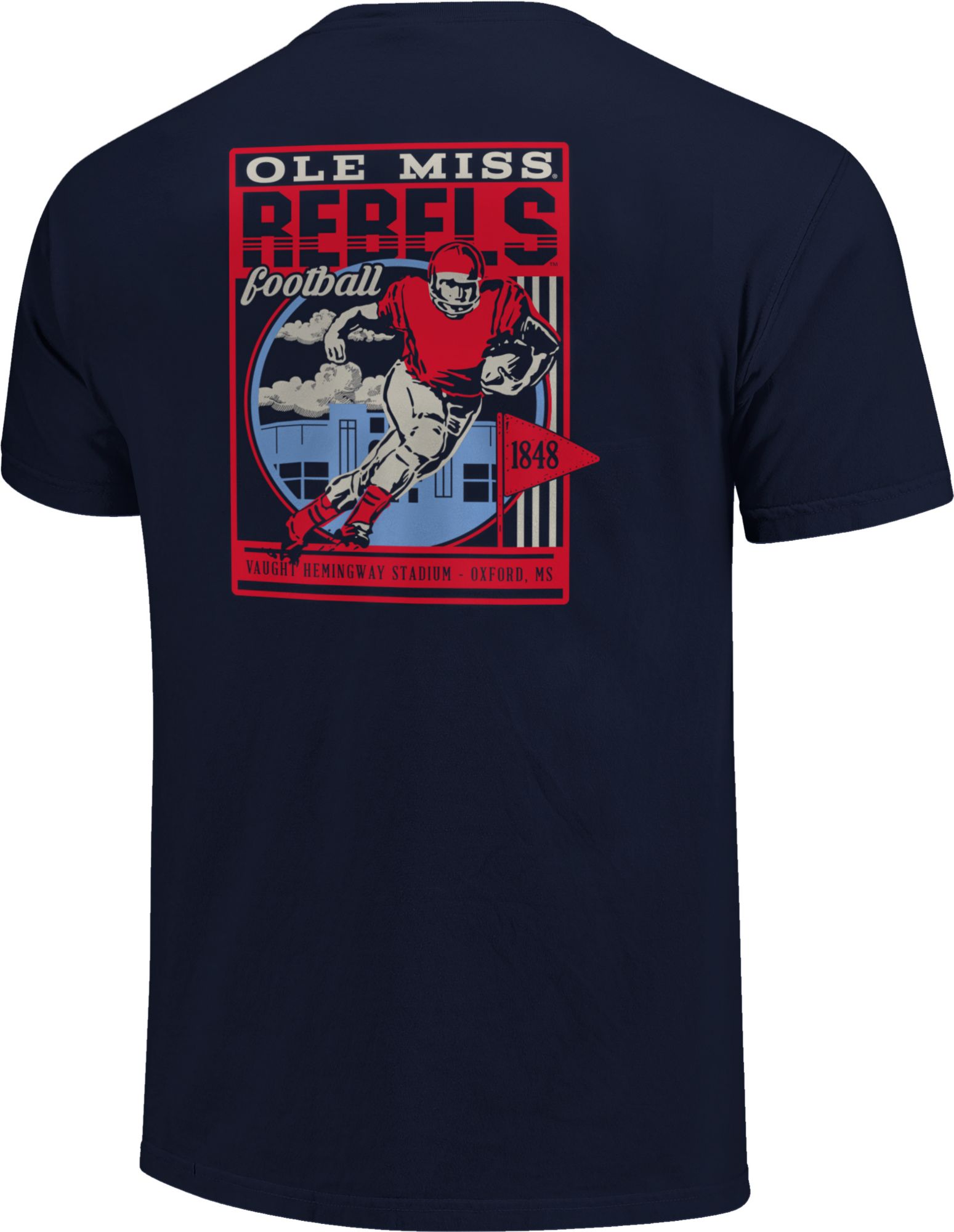 Image One Men's Ole Miss Rebels Blue Retro Poster T-Shirt product image