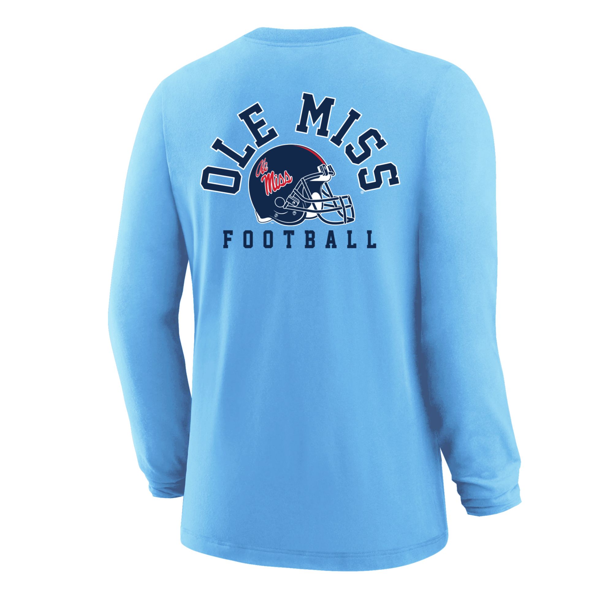 Image One Men's Ole Miss Rebels Helmet Blue Long Sleeve Shirt product image