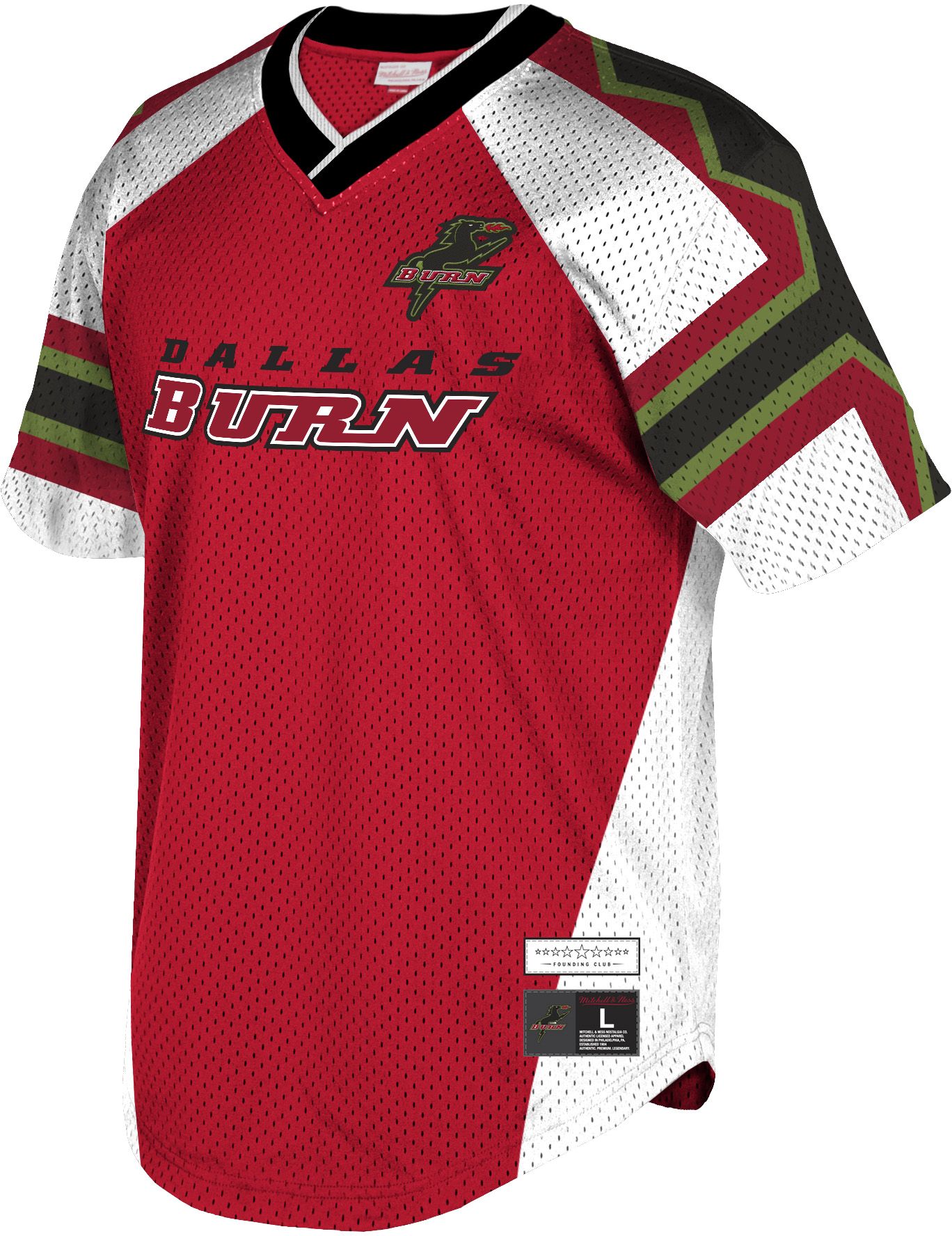 Mitchell & Ness Men's Dallas Burn '96 Retro Red V-Neck Jersey product image