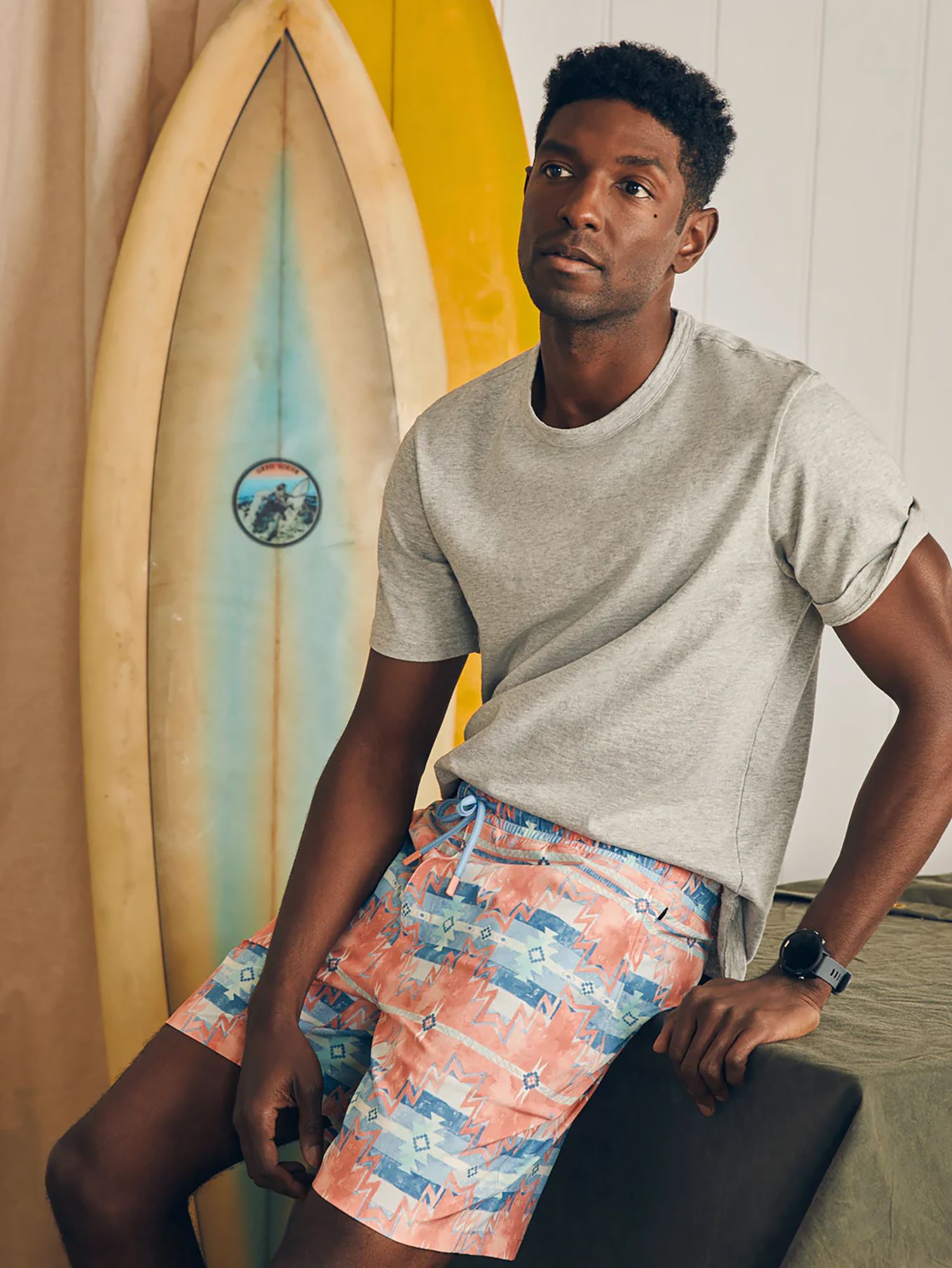 Faherty Men's Doug Good Feather Shorelite Trunks product image