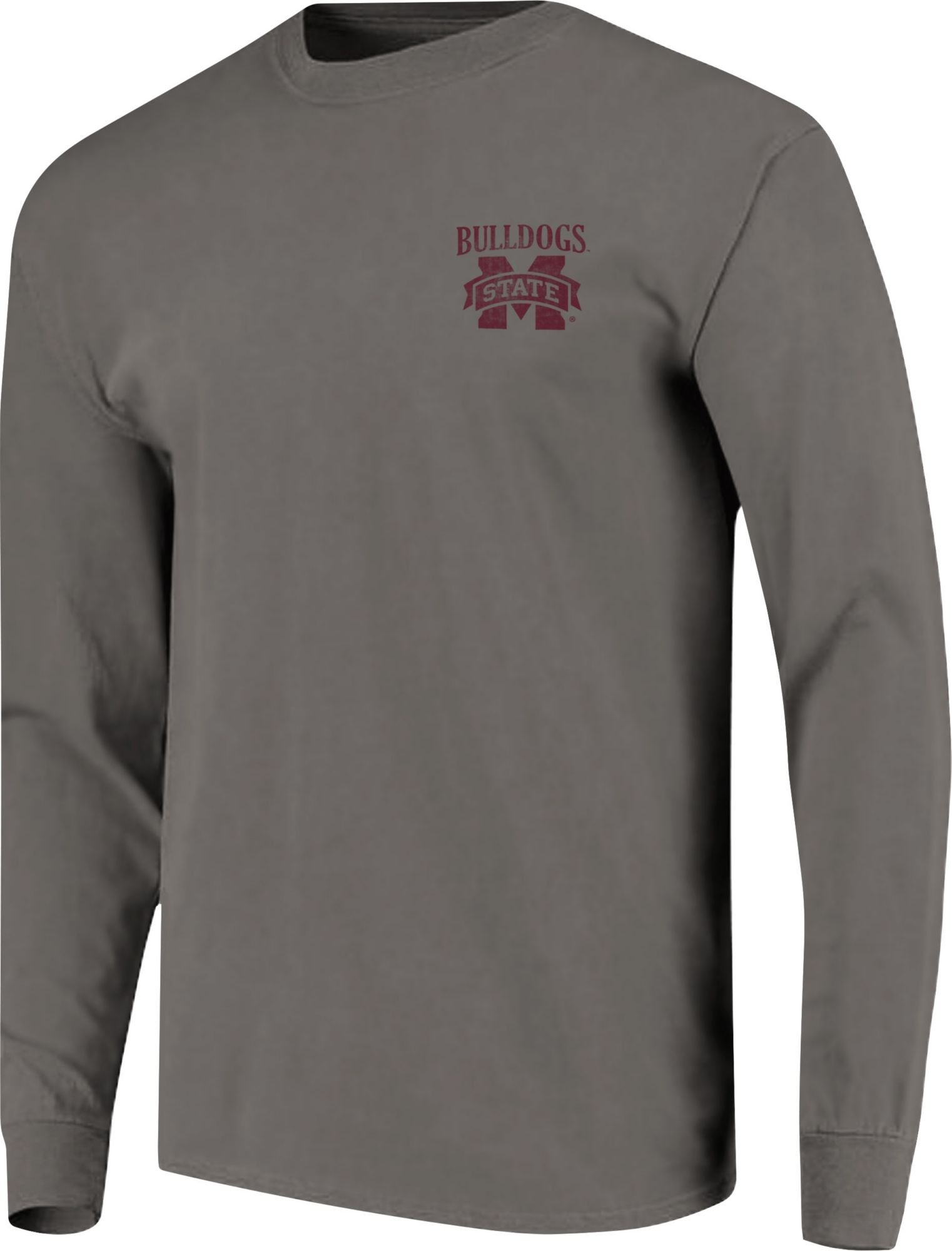 Image One Men's Mississippi State Bulldogs Grey Vintage Poster Long Sleeve T-Shirt product image