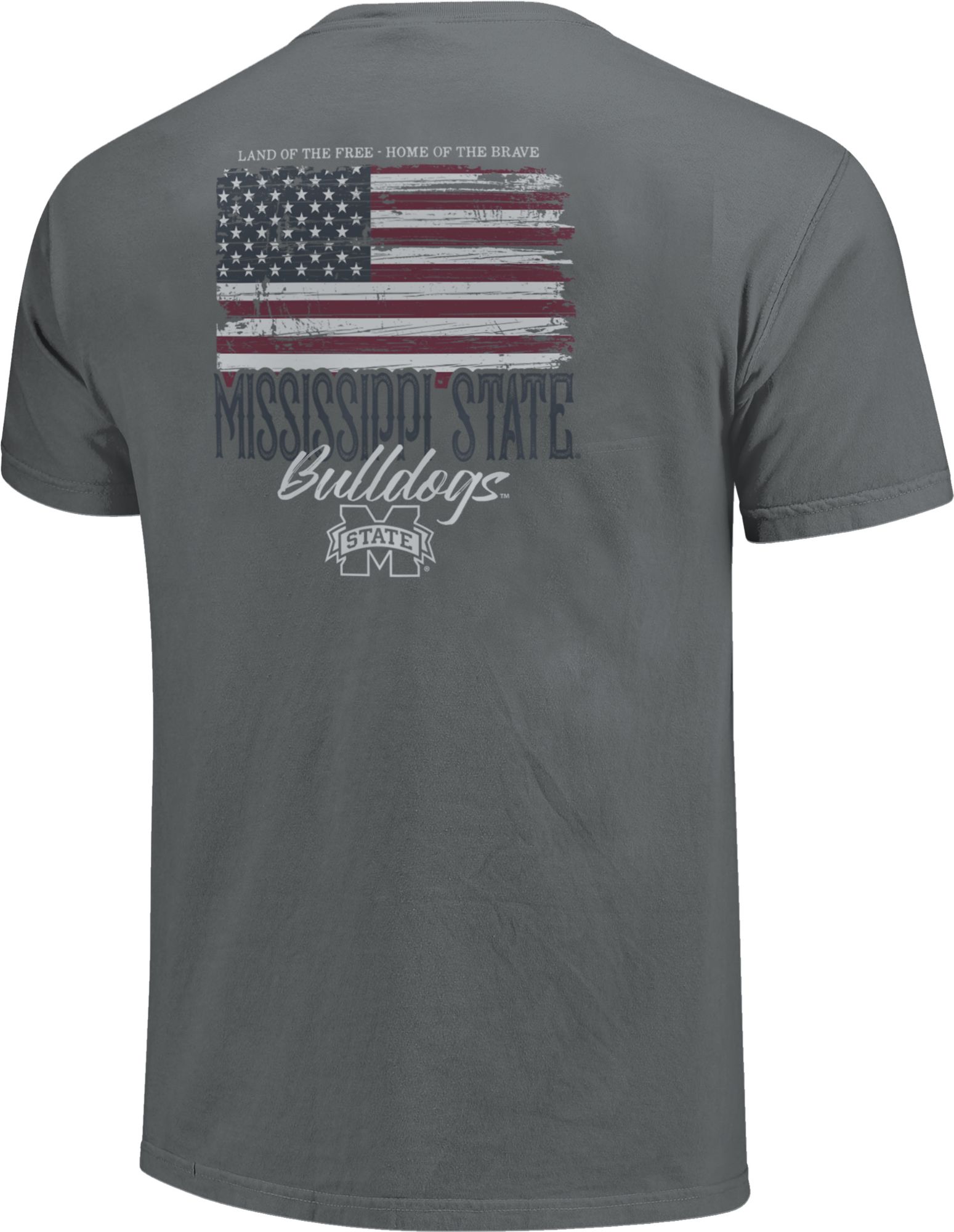 Image One Men's Mississippi State Bulldogs Grey Worn Flag T-Shirt product image