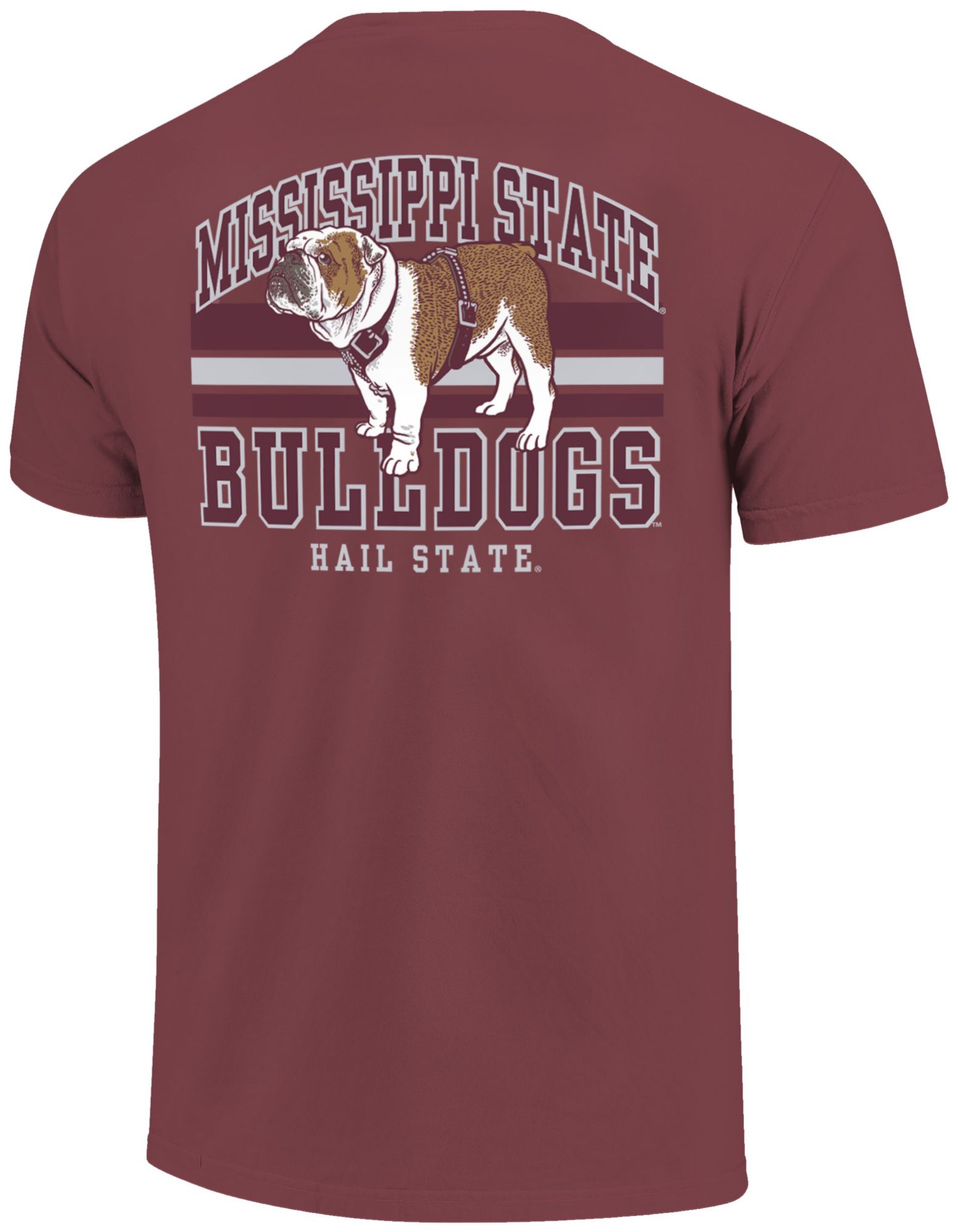 Image One Men's Mississippi State Bulldogs Brick Mascot Arched Short Sleeve T-Shirt product image