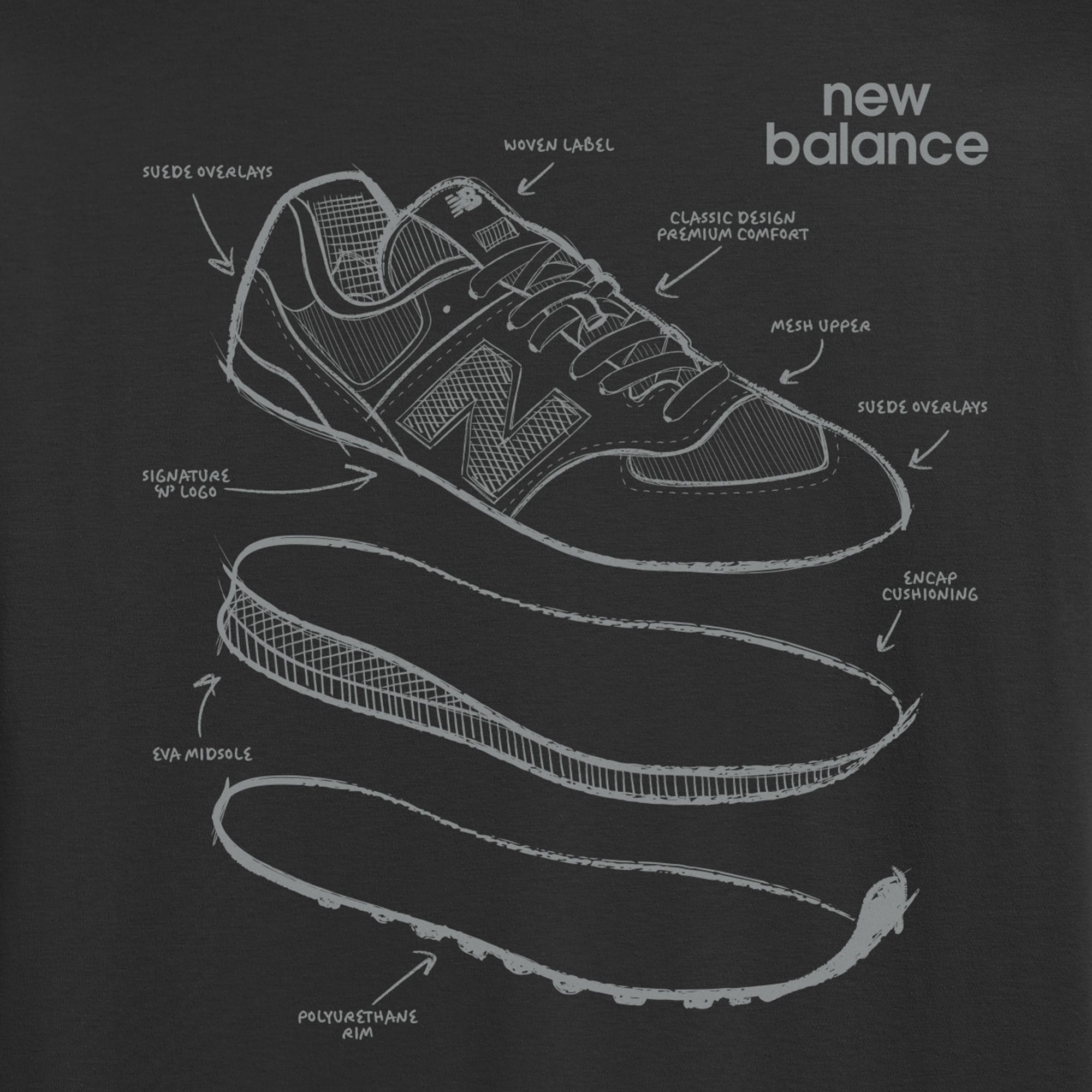 New Balance Men's Shoe Schematics Graphic T-Shirt product image