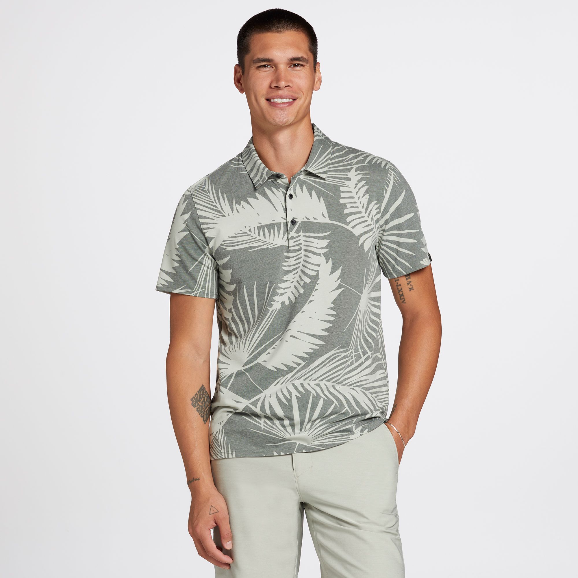 VRST Men's Leafy Palm Pique Polo