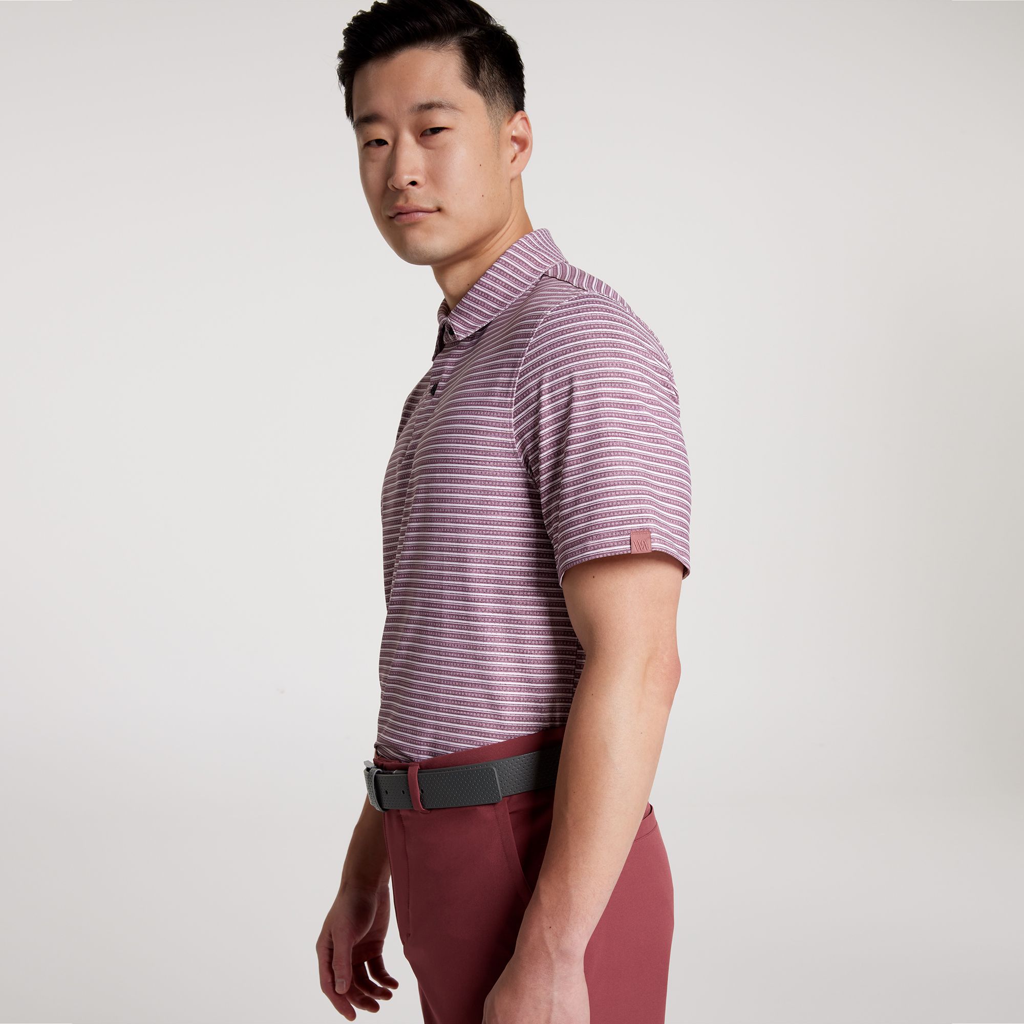 VRST Men's Slub Stripe Mesh Golf Polo product image