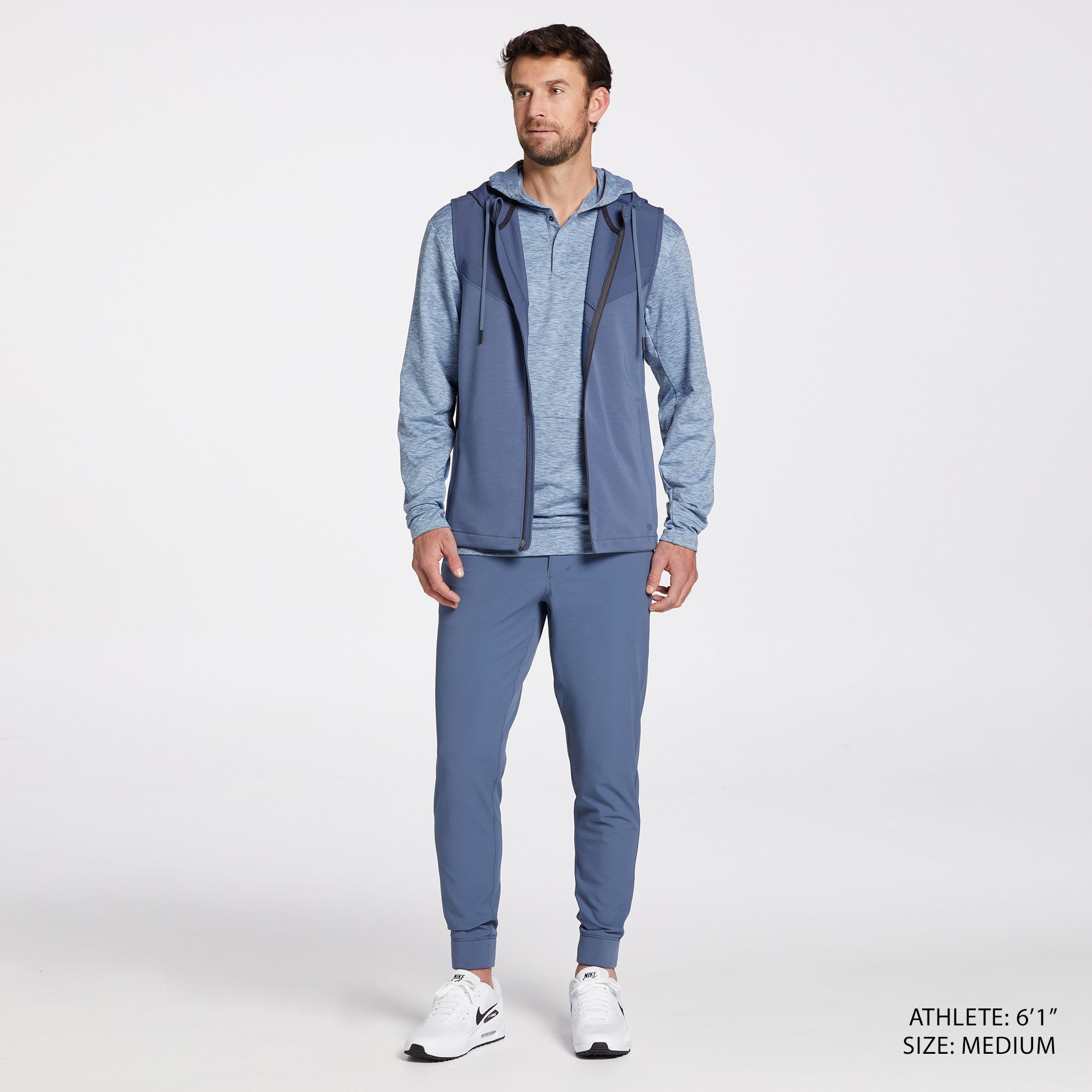 VRST Men's Active Hoodie - Blue Agate Style View 2