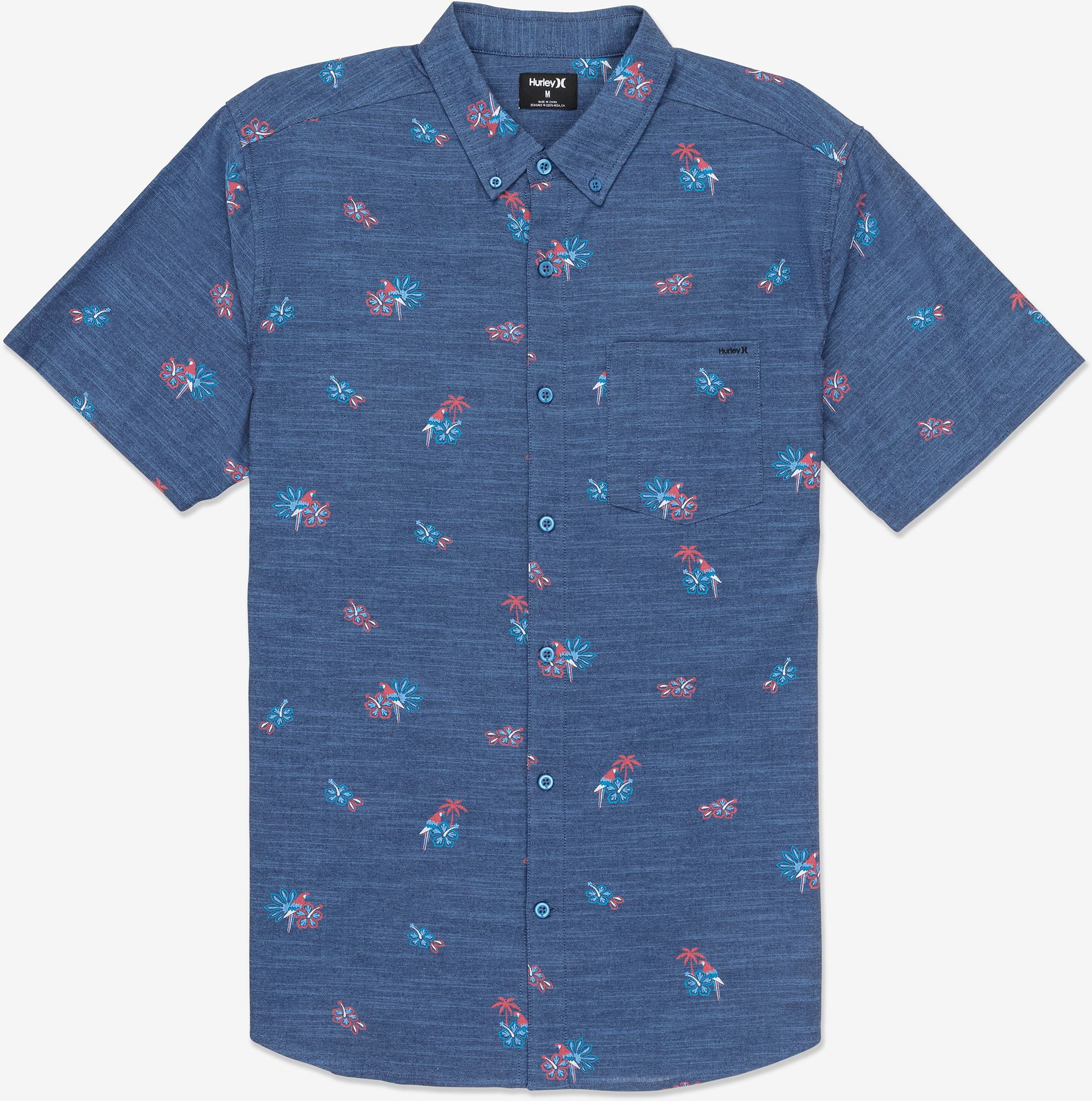 Hurley Men's One and Only Stretch Print Short Sleeve Shirt