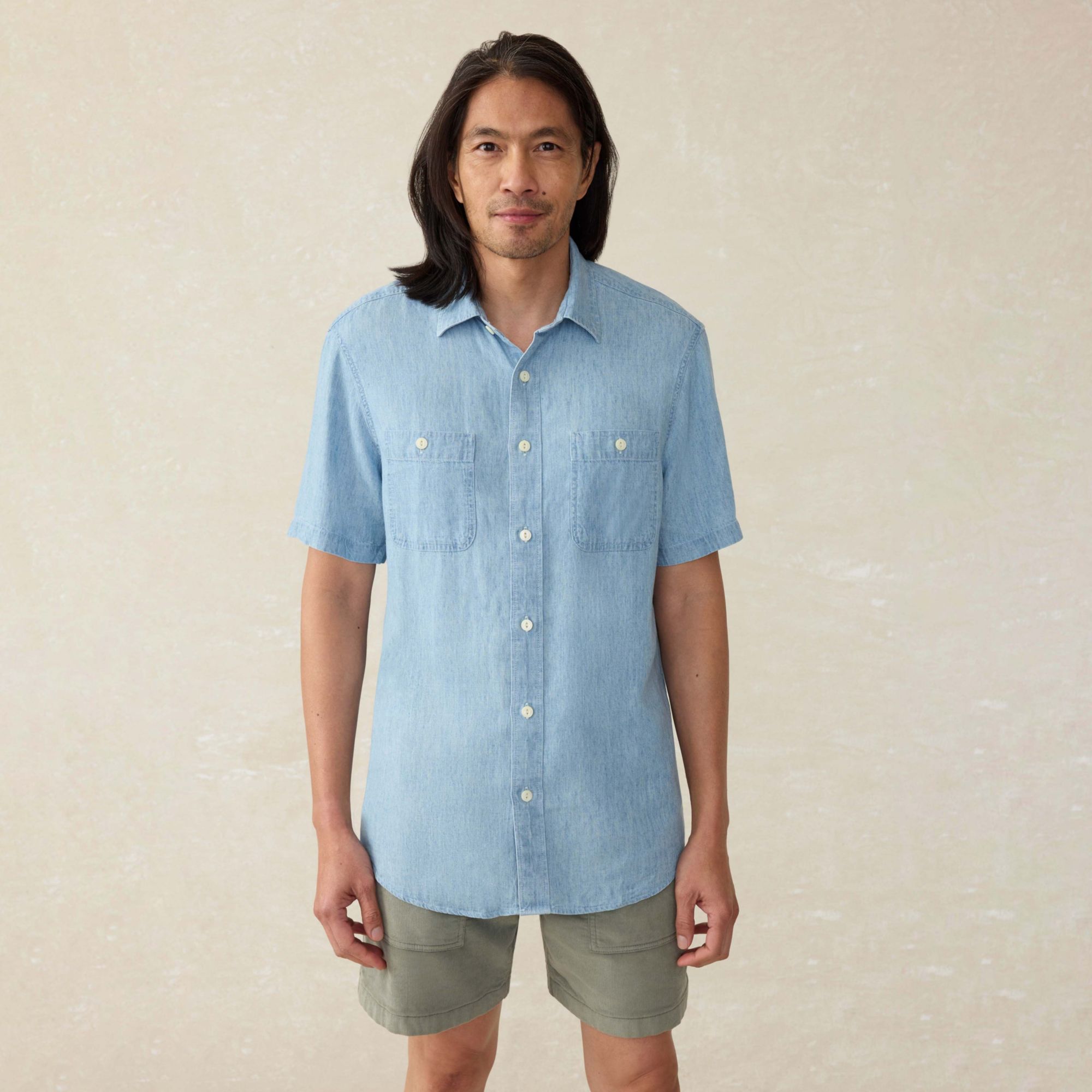 Faherty Men's Tried & True Chambray Shirt product image