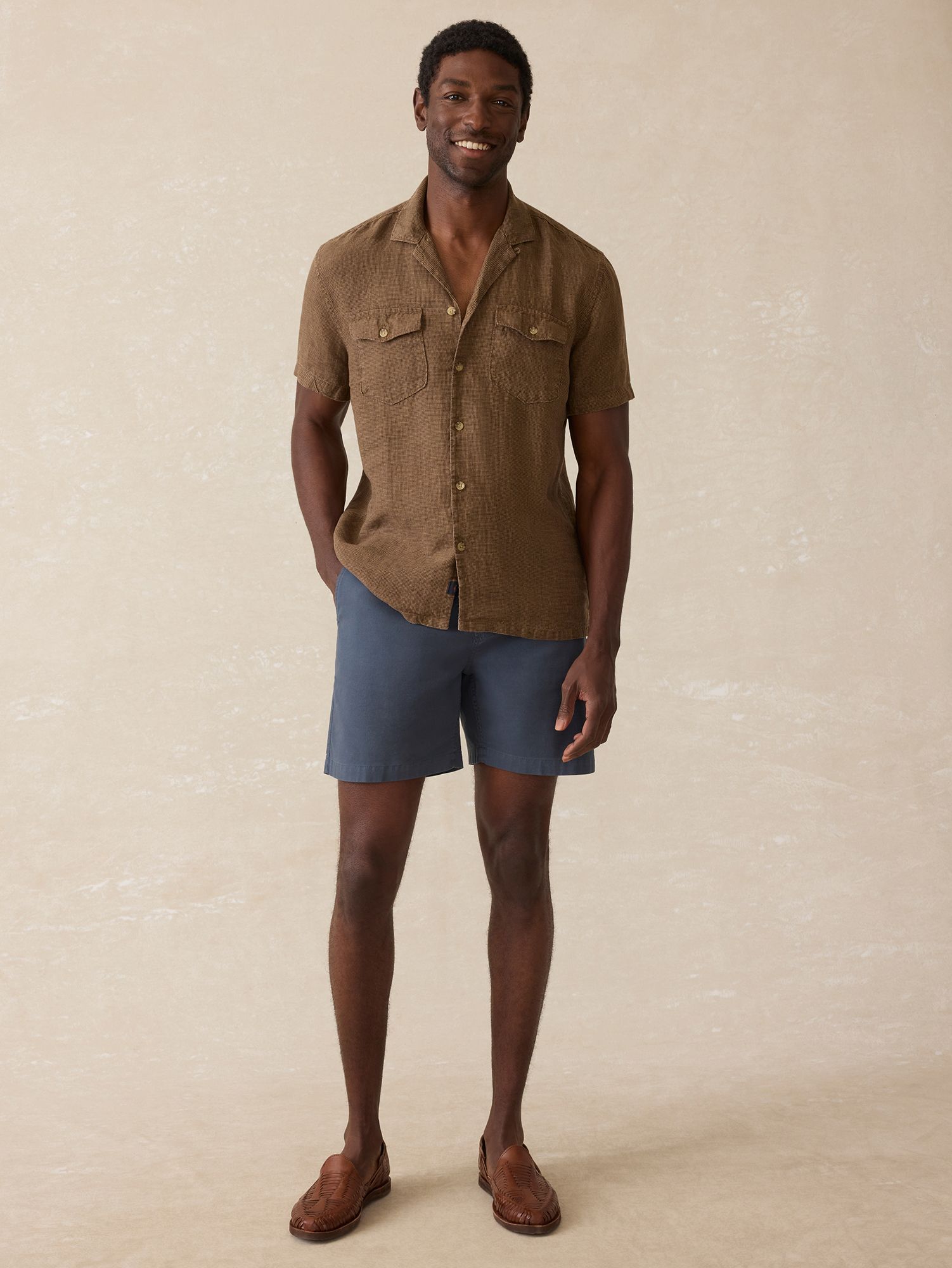 Faherty Men's Reserve Basque Short Sleeve Camp Shirt product image