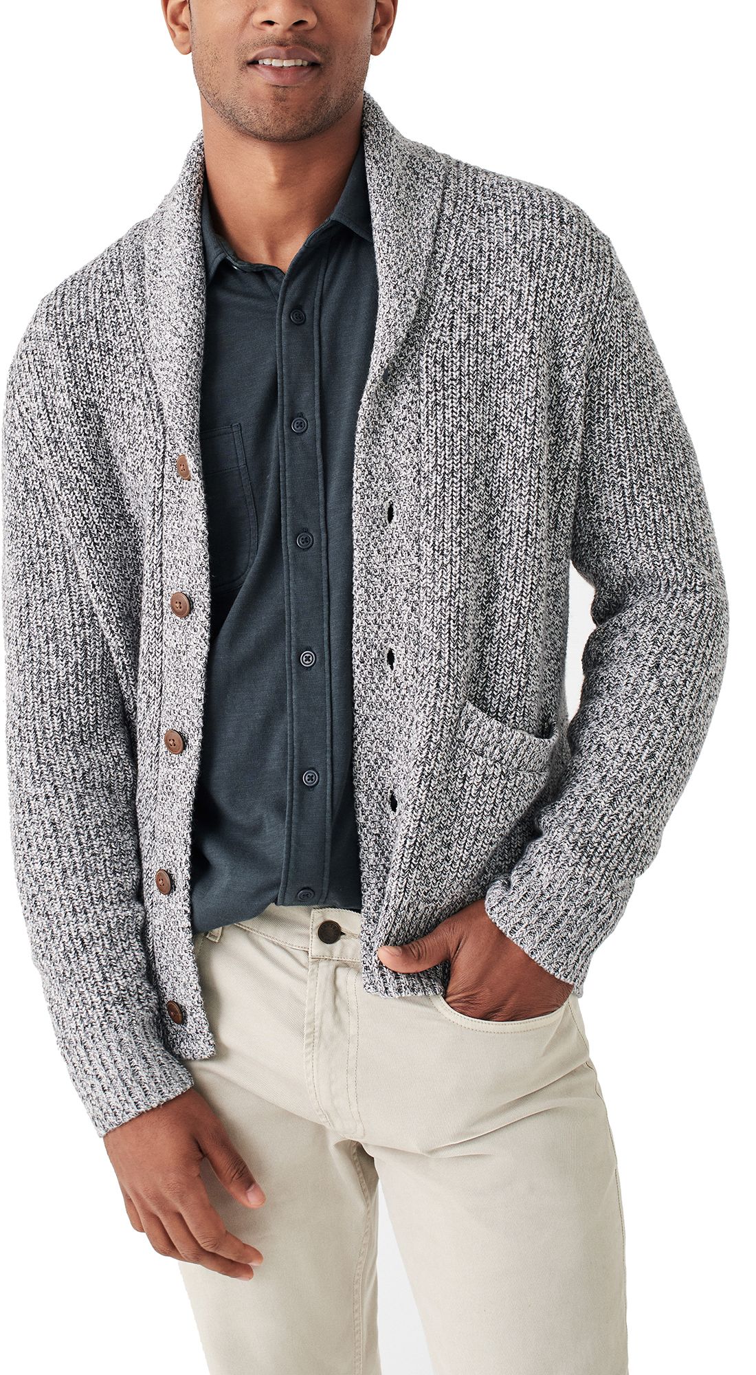 Faherty Men's Marled Cotton Cardigan product image