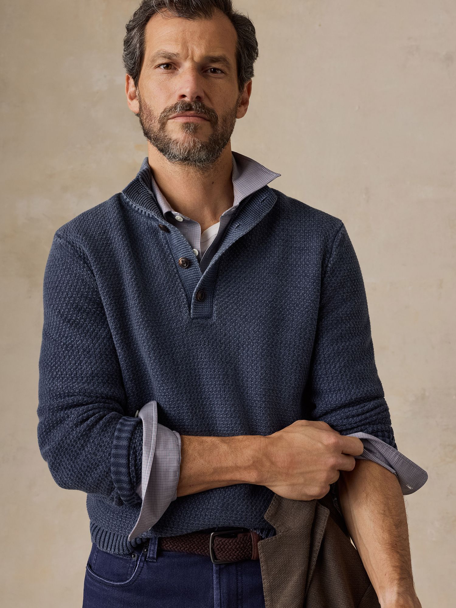 Faherty Men's Sunwashed Dockside 1/4 Button Sweater product image