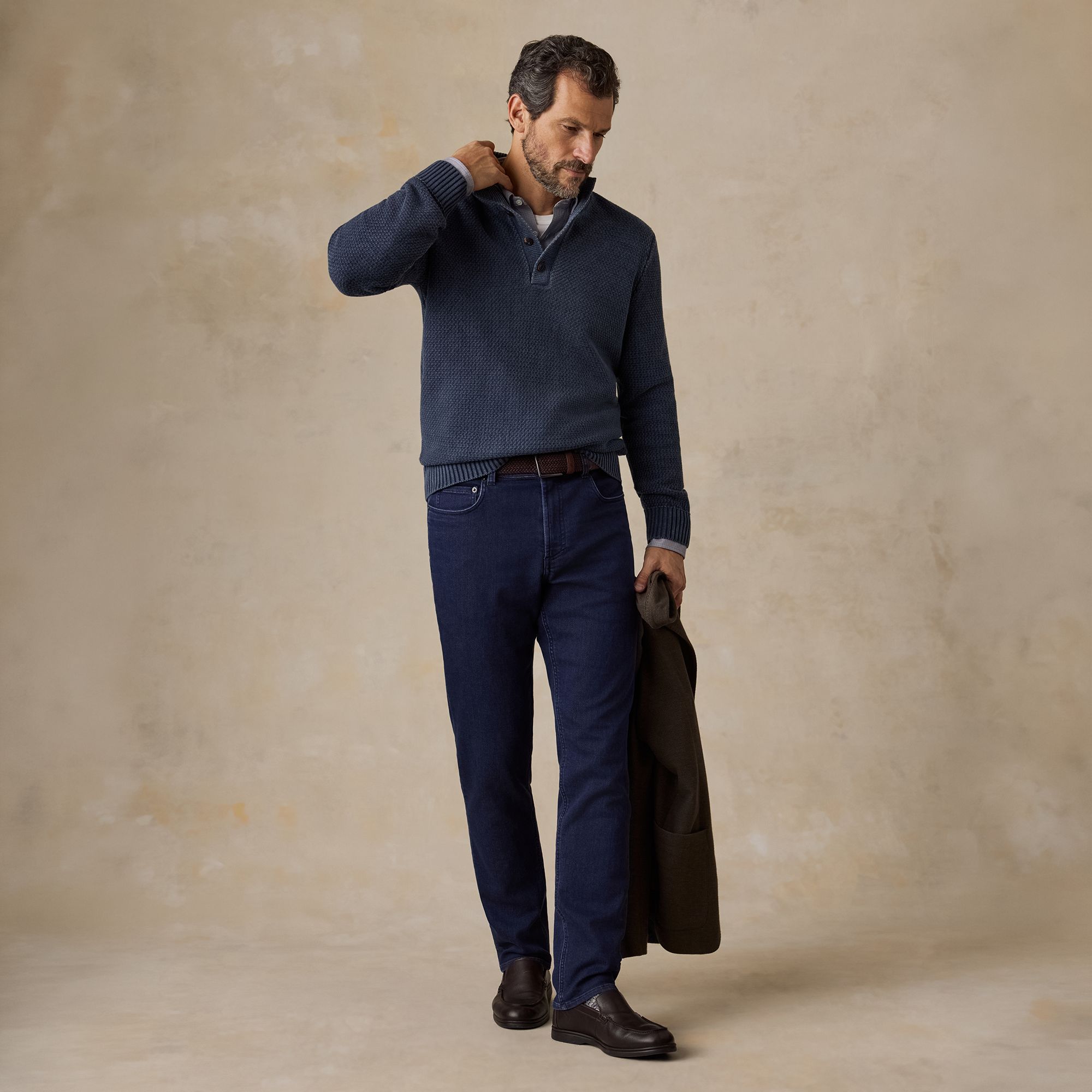 Faherty Men's Sunwashed Dockside 1/4 Button Sweater product image