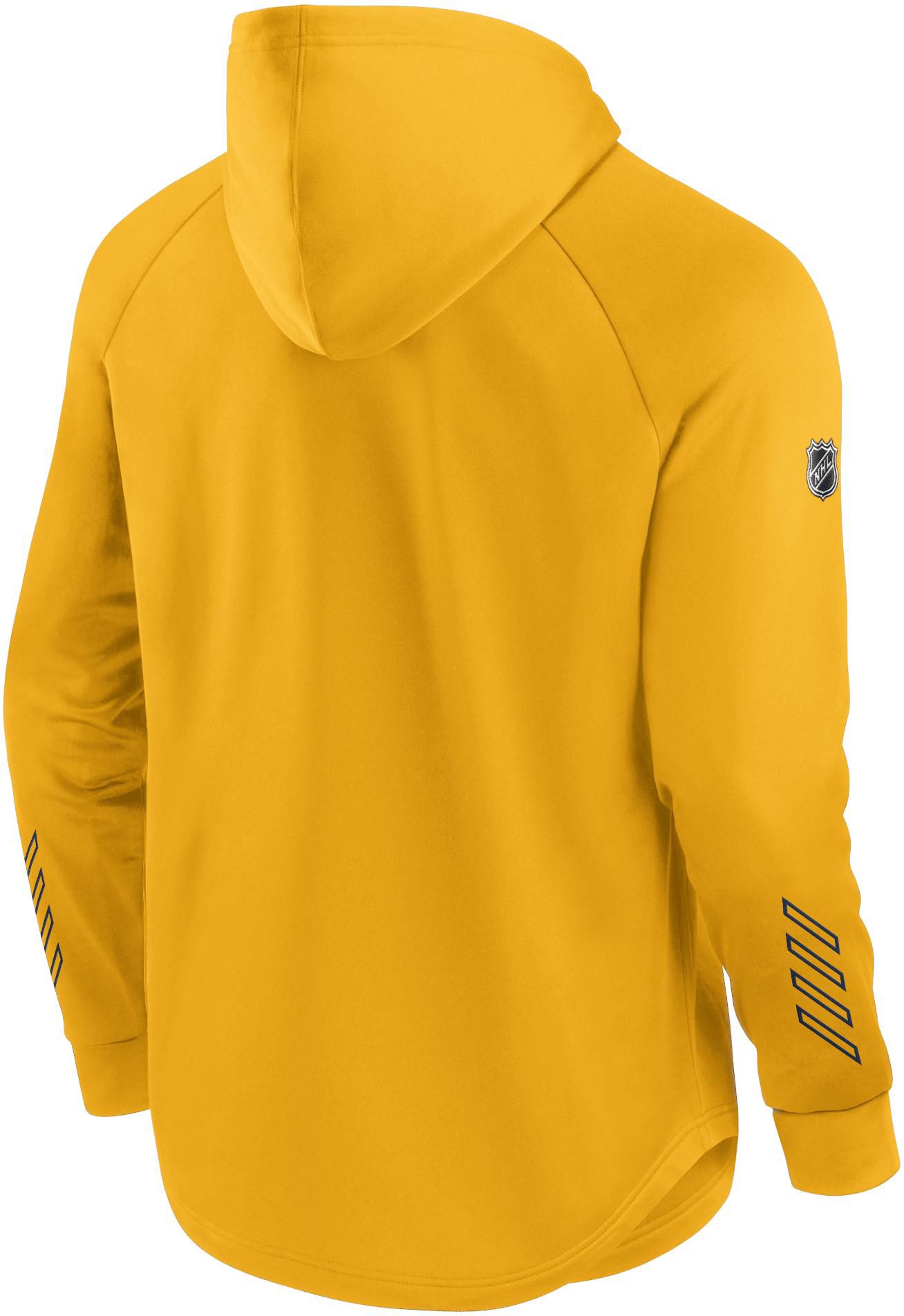 NHL Nashville Predators Authentic Pro Locker Room Yellow Pullover Hoodie product image