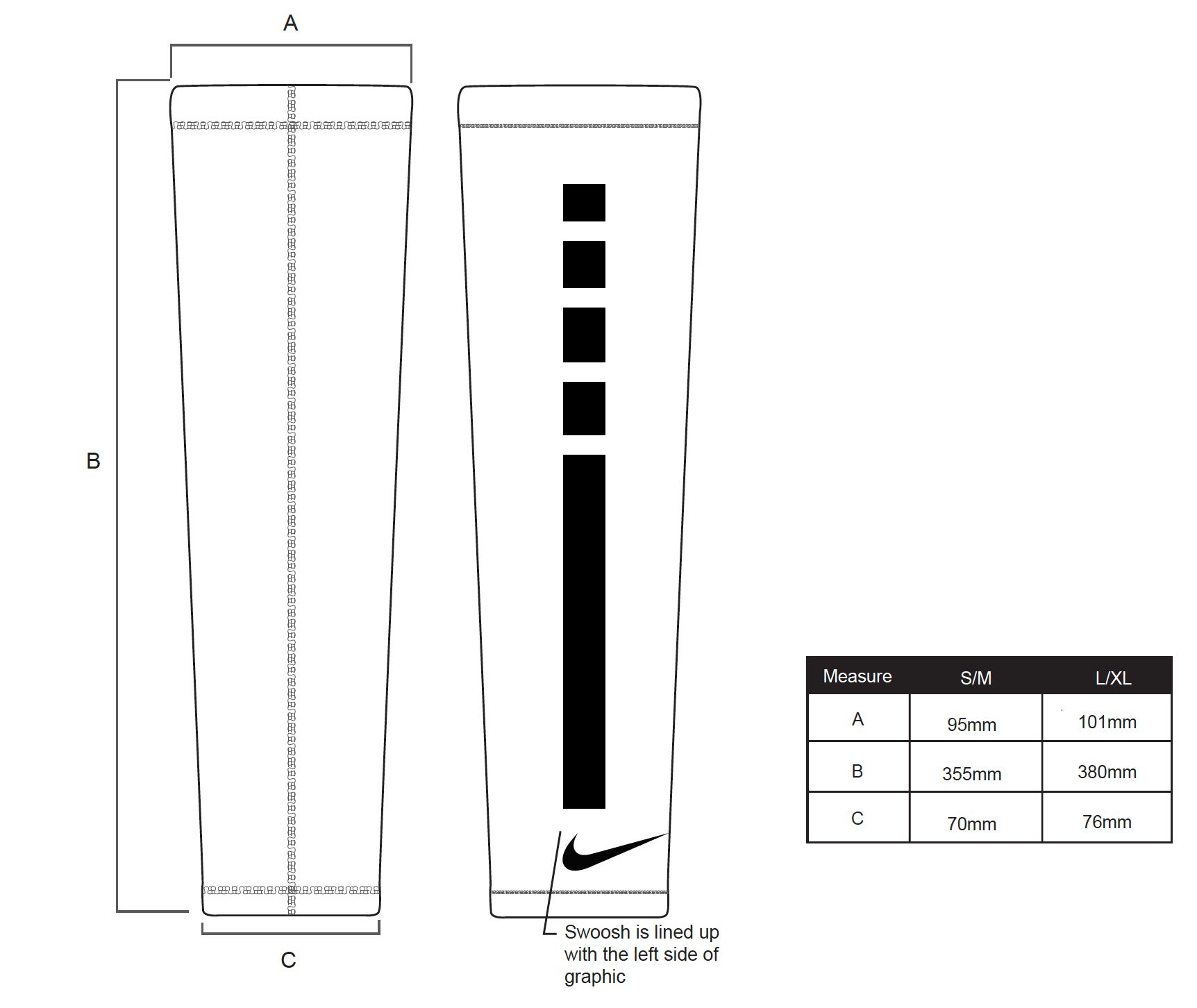 uznemirenje nike arm sleeve size chart 