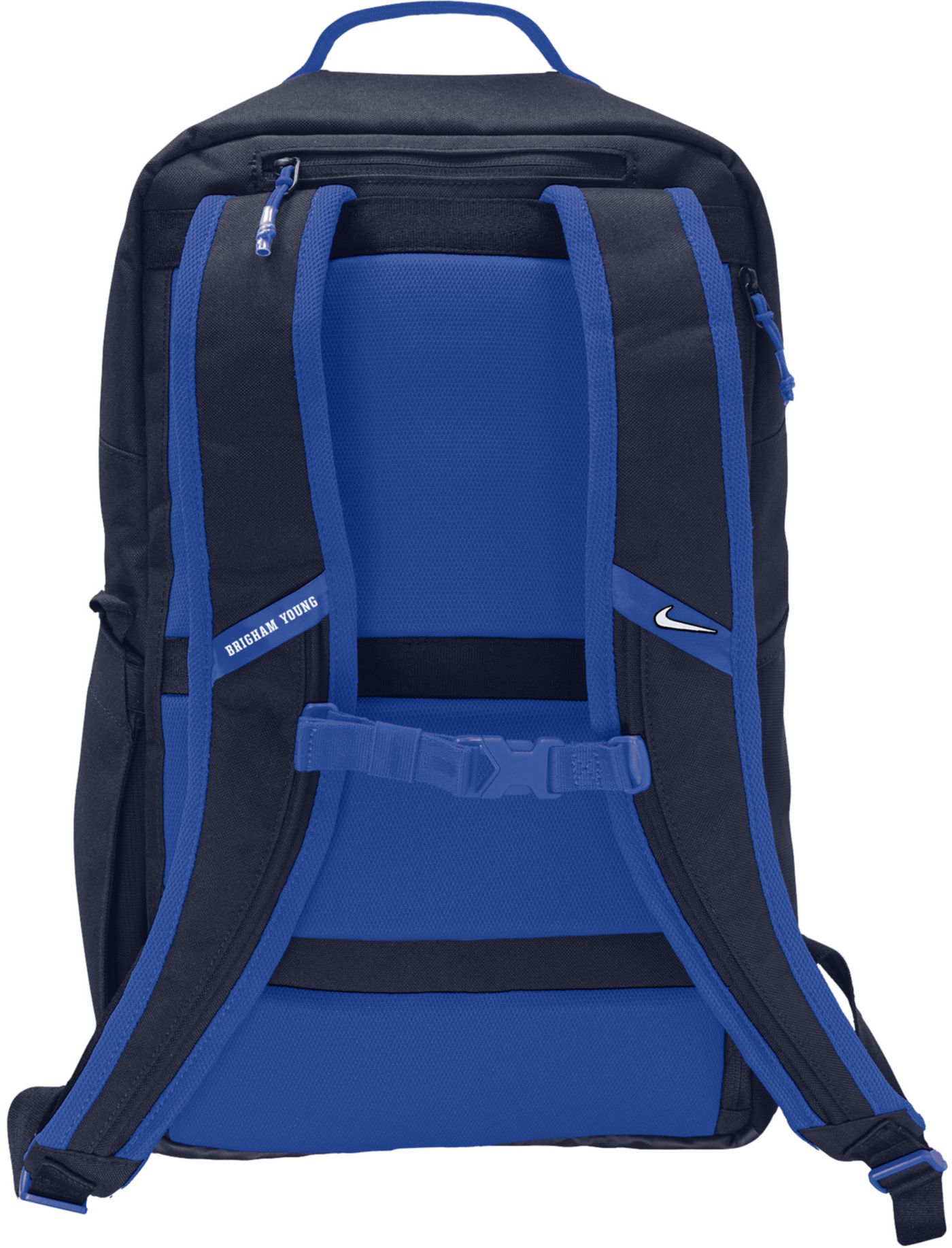 Nike blue large logo backpack best sale