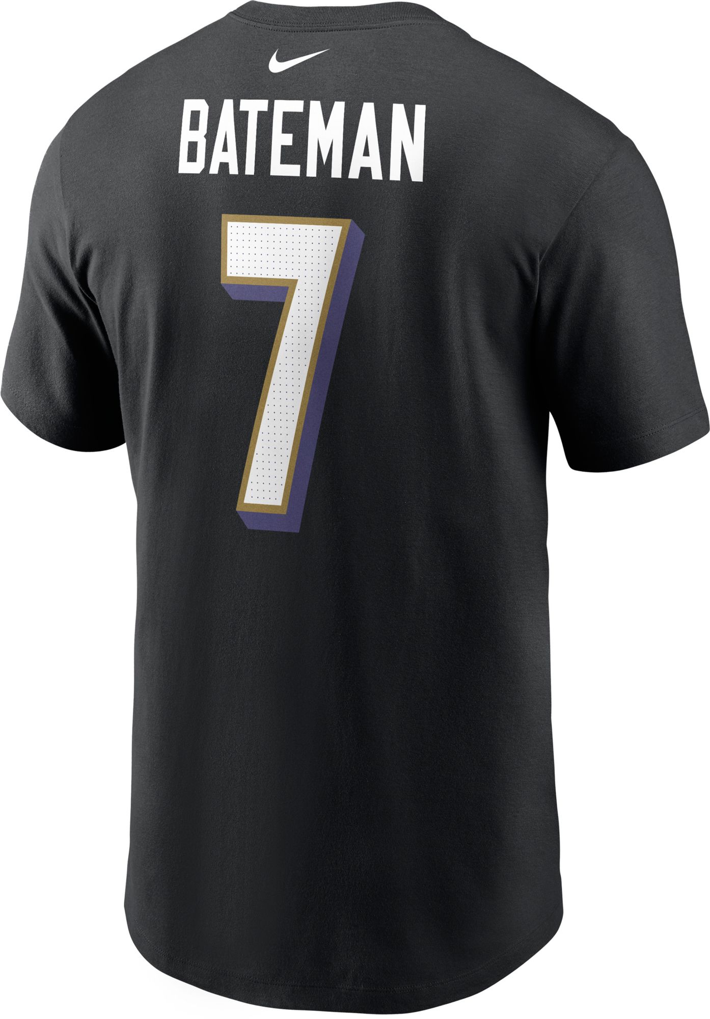 Nike Men's Baltimore Ravens Rashod Bateman #7 Black T-Shirt product image