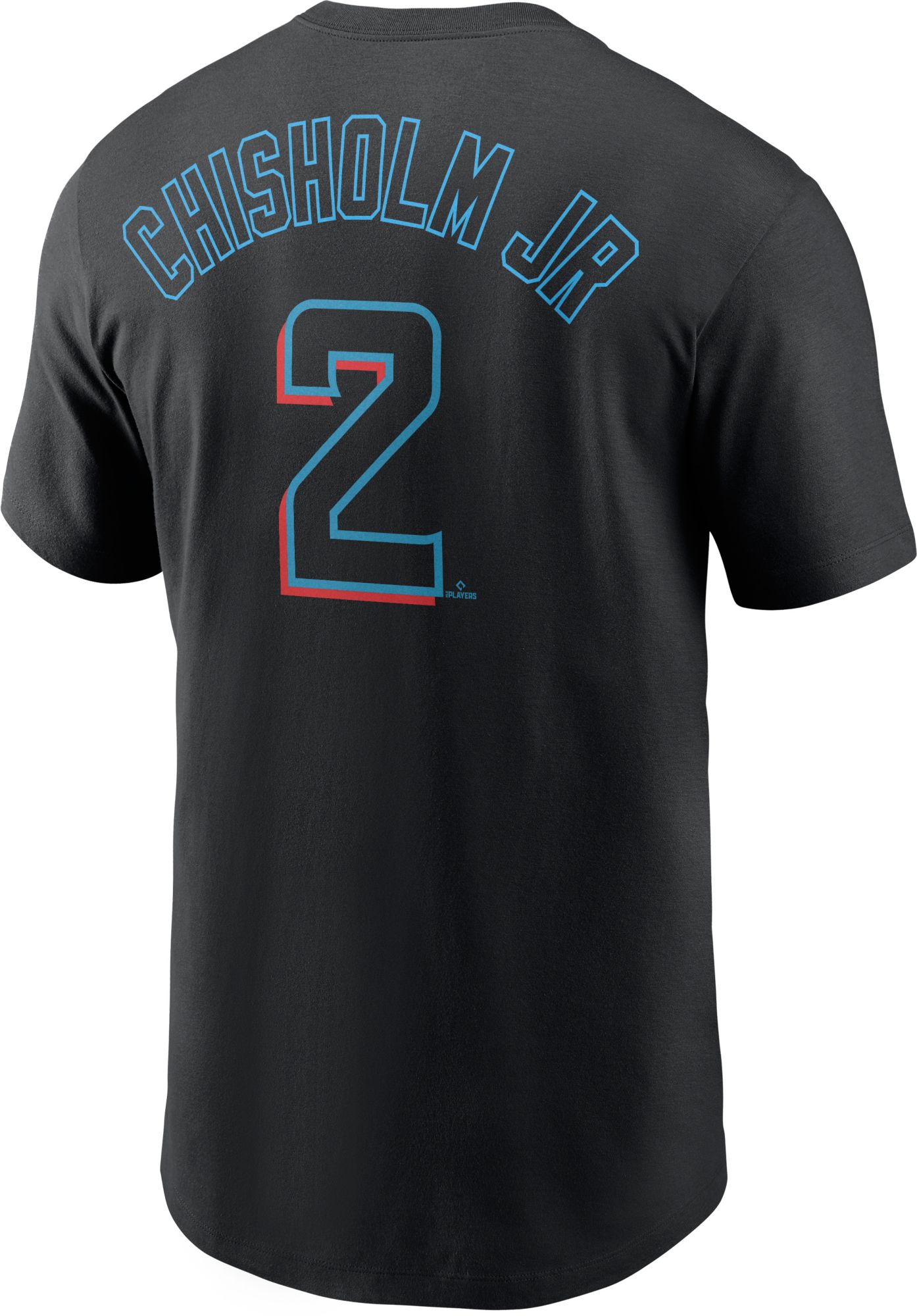 Nike Men's Miami Marlins Jazz Chisholm #2 Black T-Shirt product image