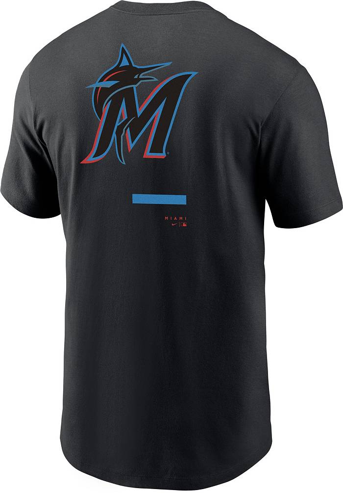 Nike T-Shirt Men's M Orange Miami Marlins MLB Baseball Swoosh