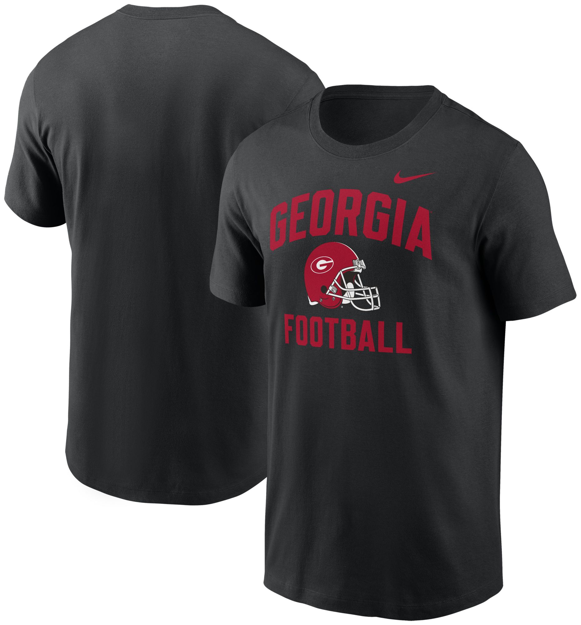 Nike Men's Georgia Bulldogs Black Football Helmet T-Shirt product image