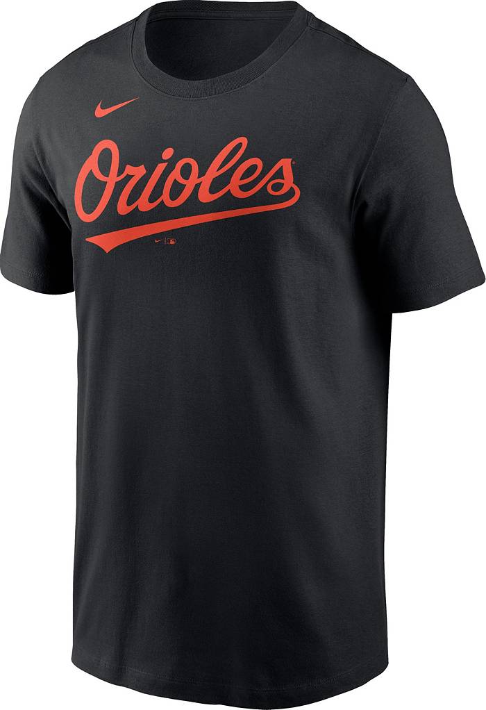 Majestic Mens Orange Graphic T Shirt Baltimore Orioles with Flag Design  Size L