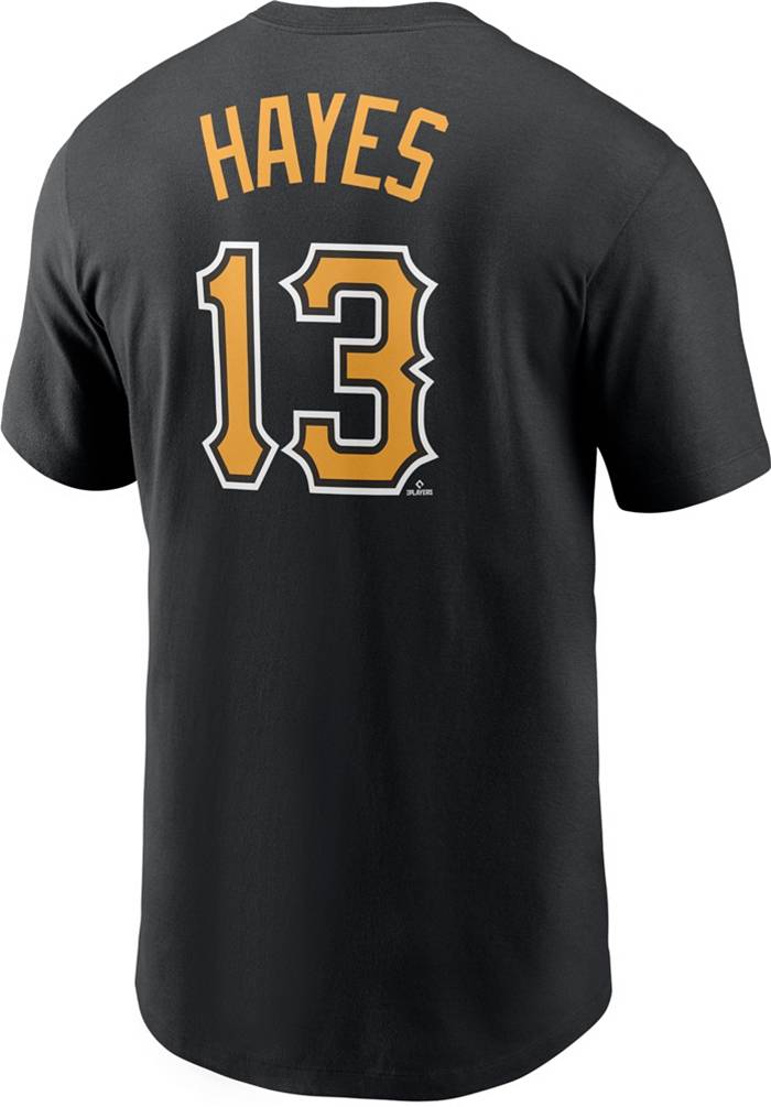 Nike Men's Pittsburgh Pirates Ke'Bryan Hayes #13 Black T-Shirt