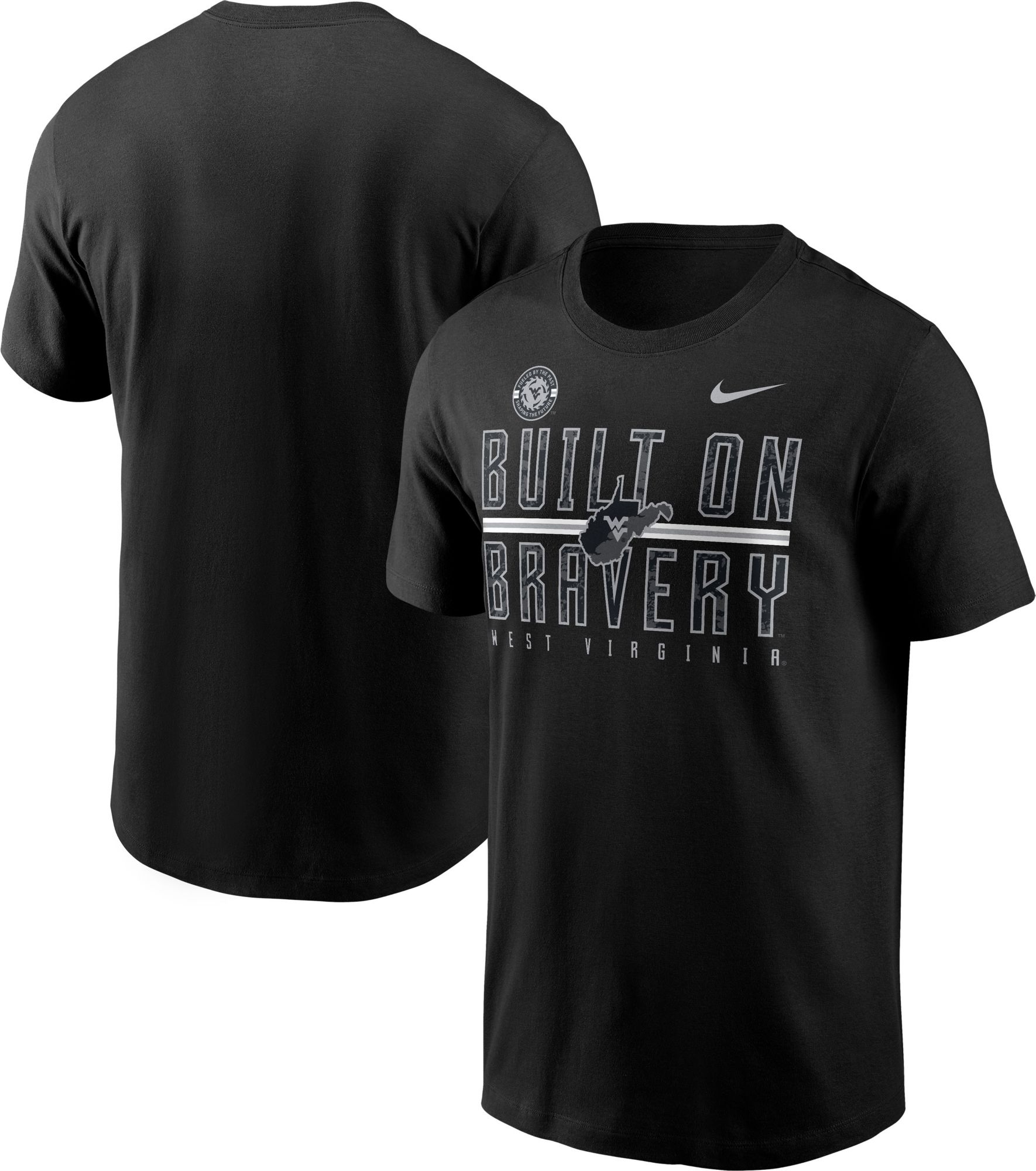 Nike Men's West Virginia Mountaineers Black Built on Bravery Short Sleeve T-Shirt product image