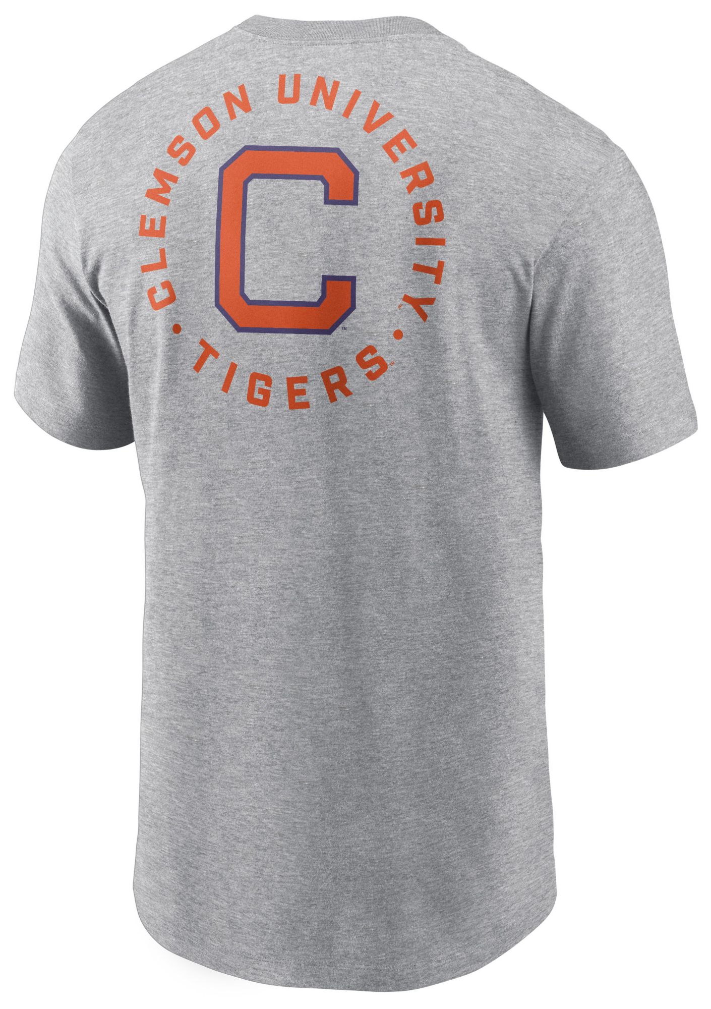 Nike Men's Clemson Tigers Dark Grey Heather Cotton 2 Sided T-Shirt product image