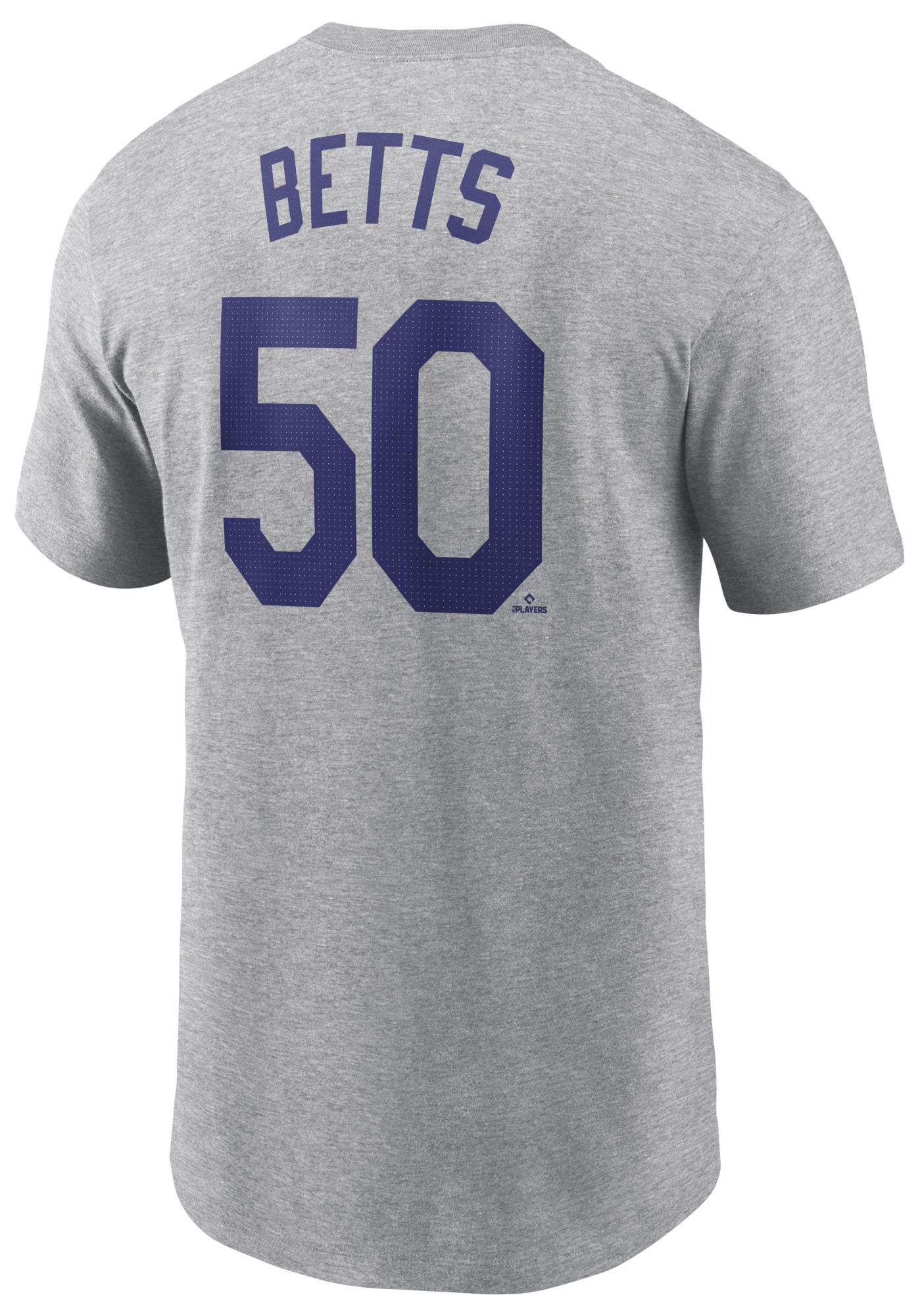 Nike Men's Los Angeles Dodgers Mookie Betts #50 Gray T-Shirt