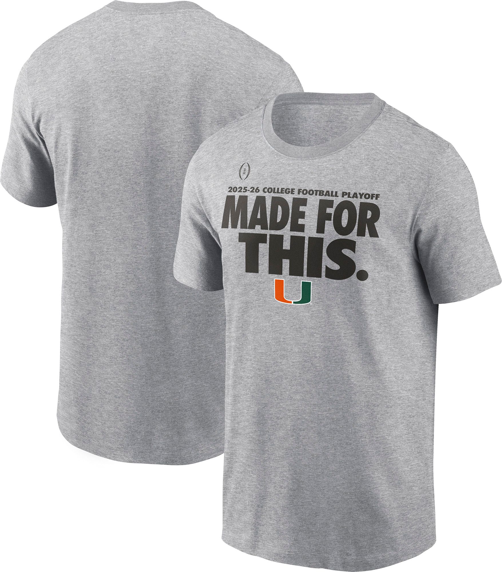 NCAA Adult 2025-26 College Football Playoff Miami Hurricanes 'Made For This' T-Shirt product image