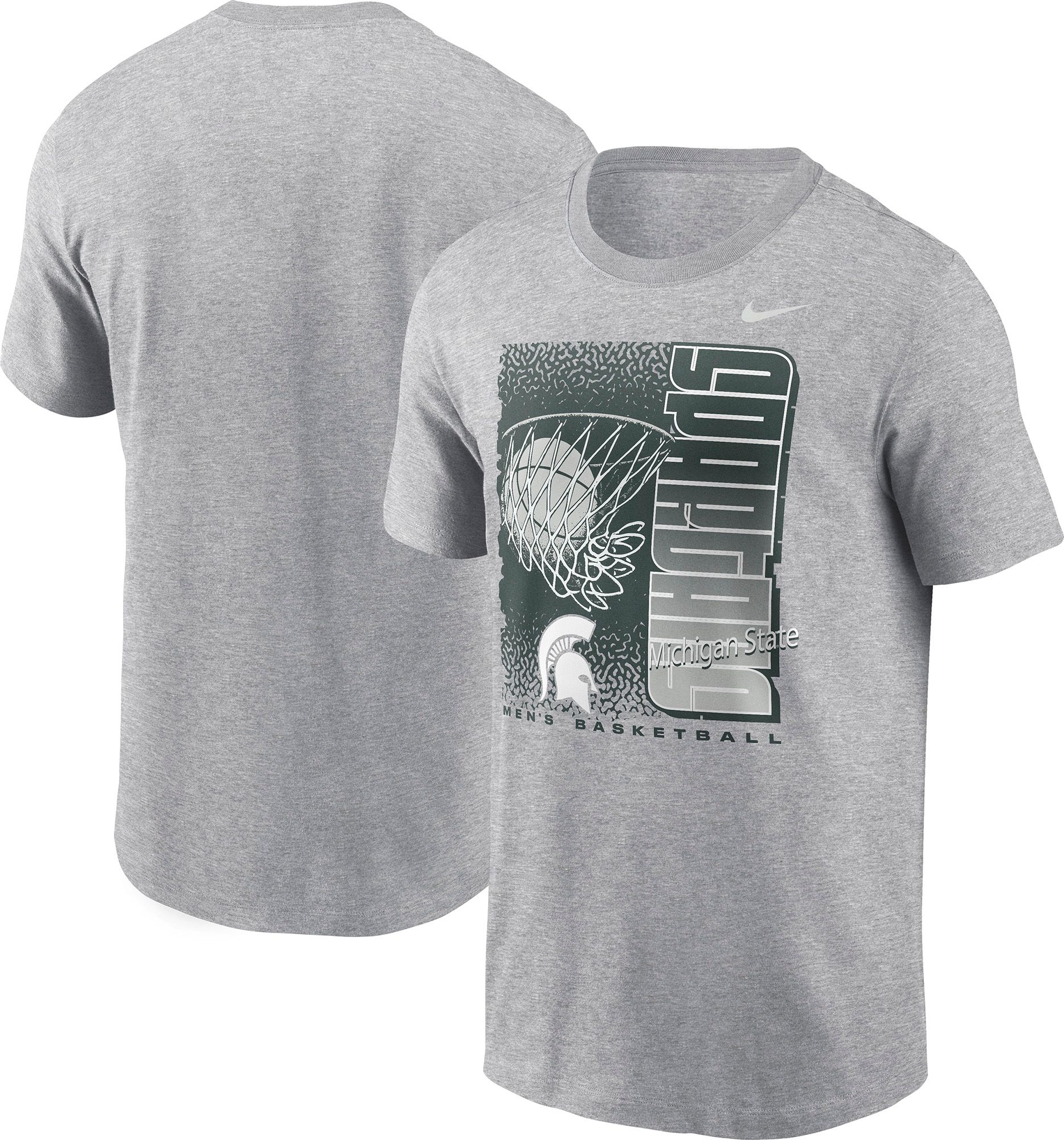 Nike Men's Michigan State Spartans Dark Gray Basketball Refresh T-Shirt product image