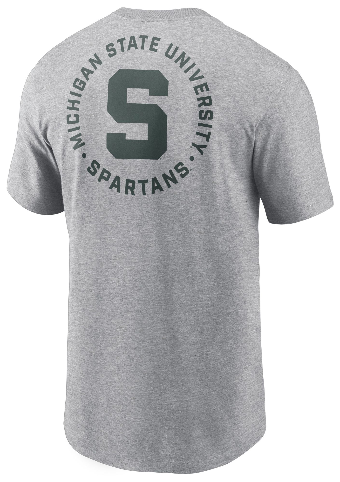 Nike Men's Michigan State Spartans Dark Grey Heather Cotton 2 Sided T-Shirt product image