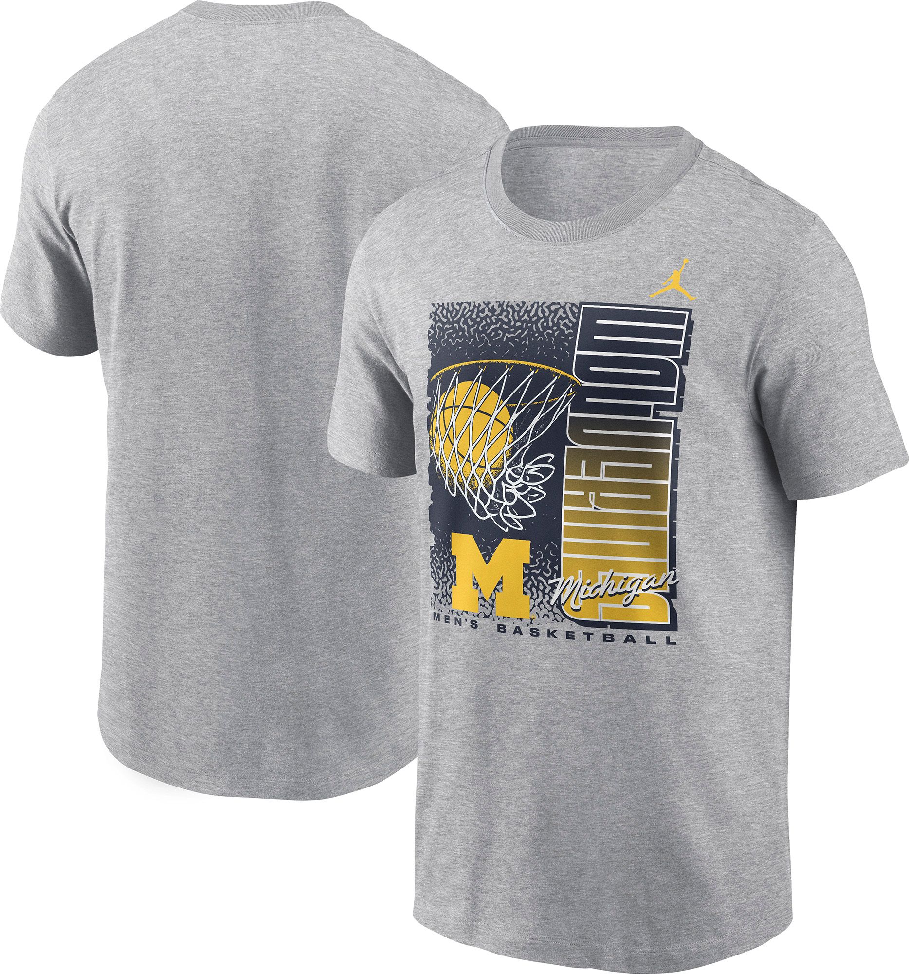 Jordan Men's Michigan Wolverines Dark Gray Basketball Refresh T-Shirt product image