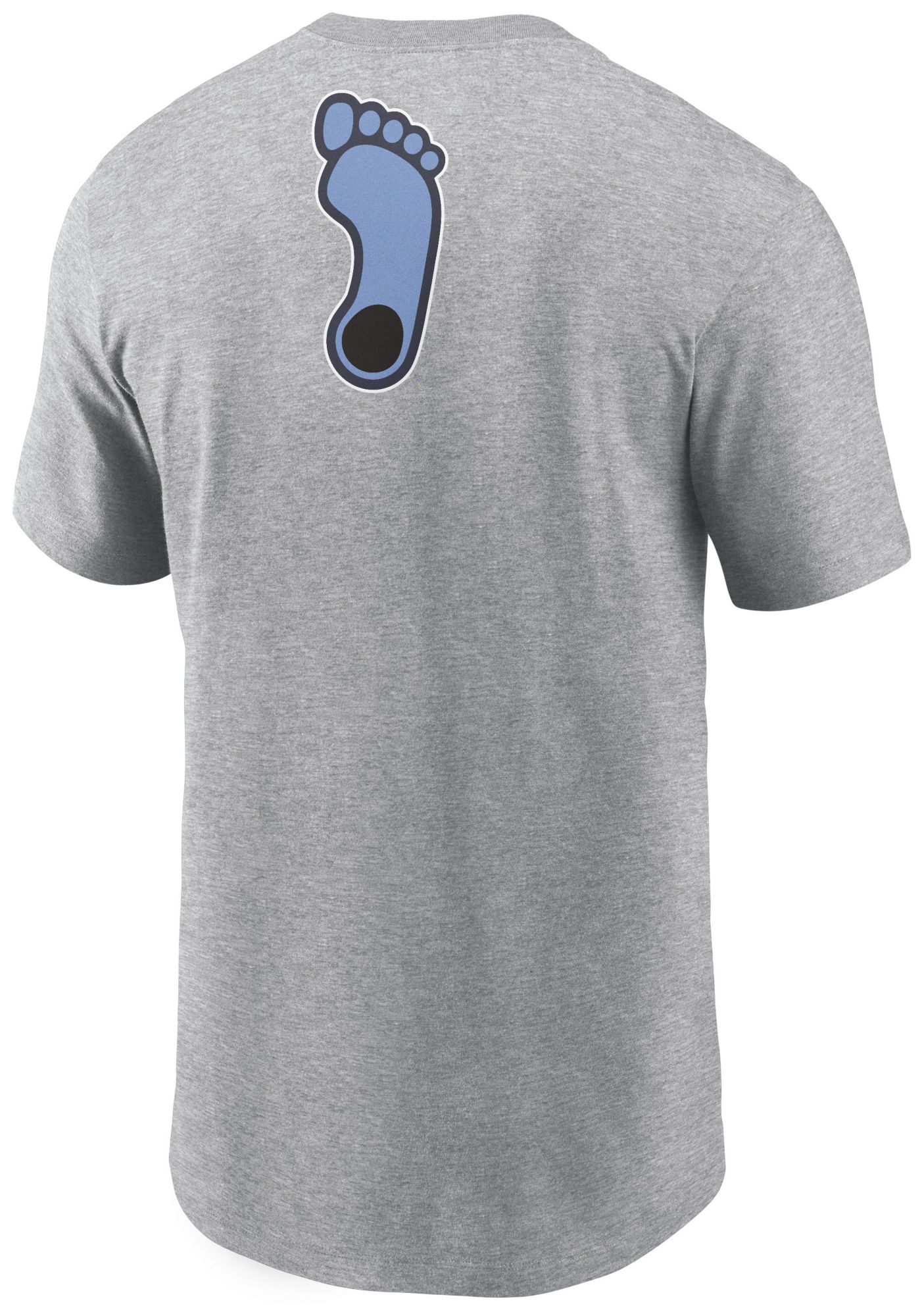 Jordan Men's North Carolina Tar Heels Dark Grey Heather Double Hit Logo T-Shirt product image