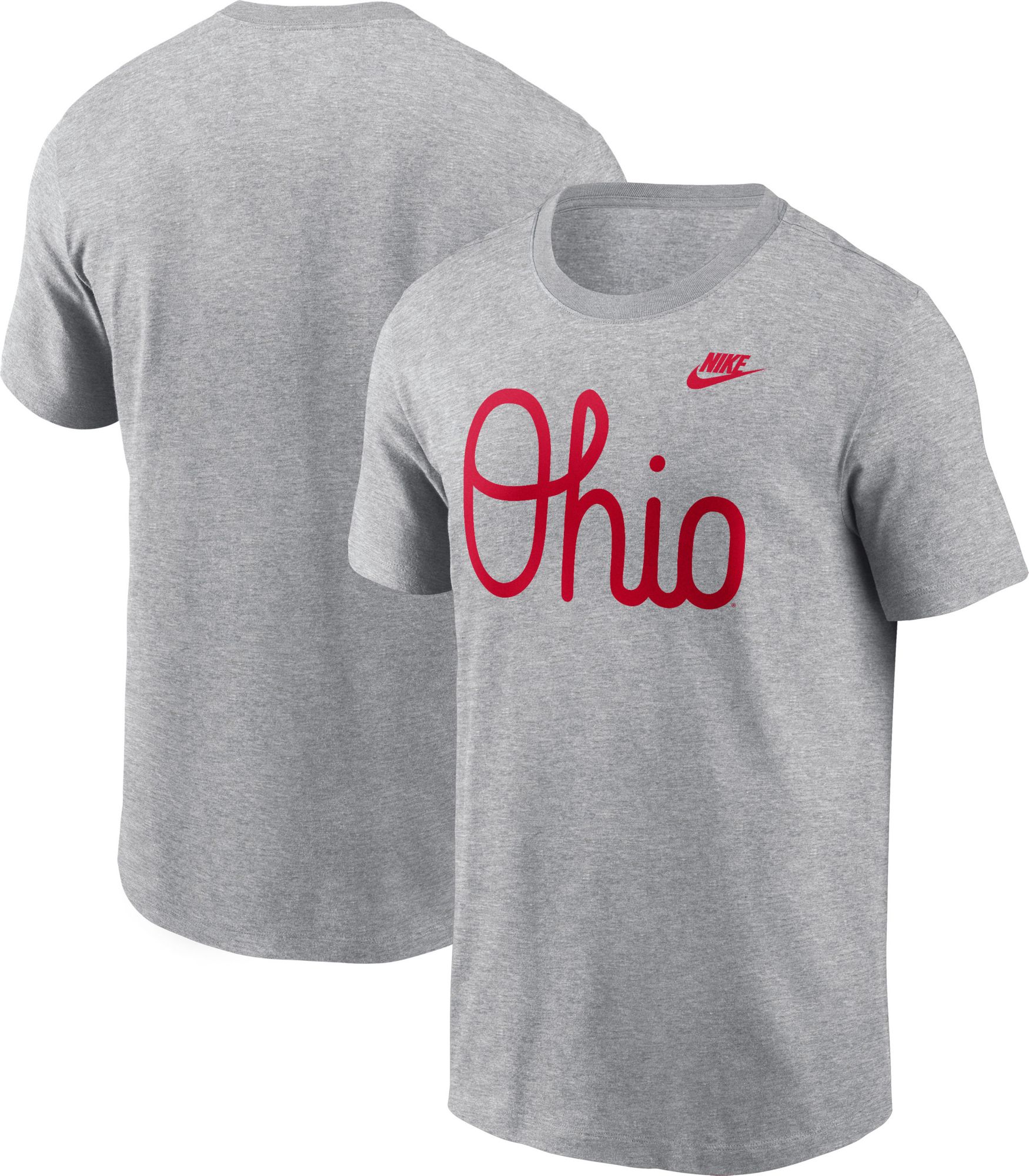 Nike Men's Ohio State Buckeyes Grey Cotton Vintage Script T-Shirt product image