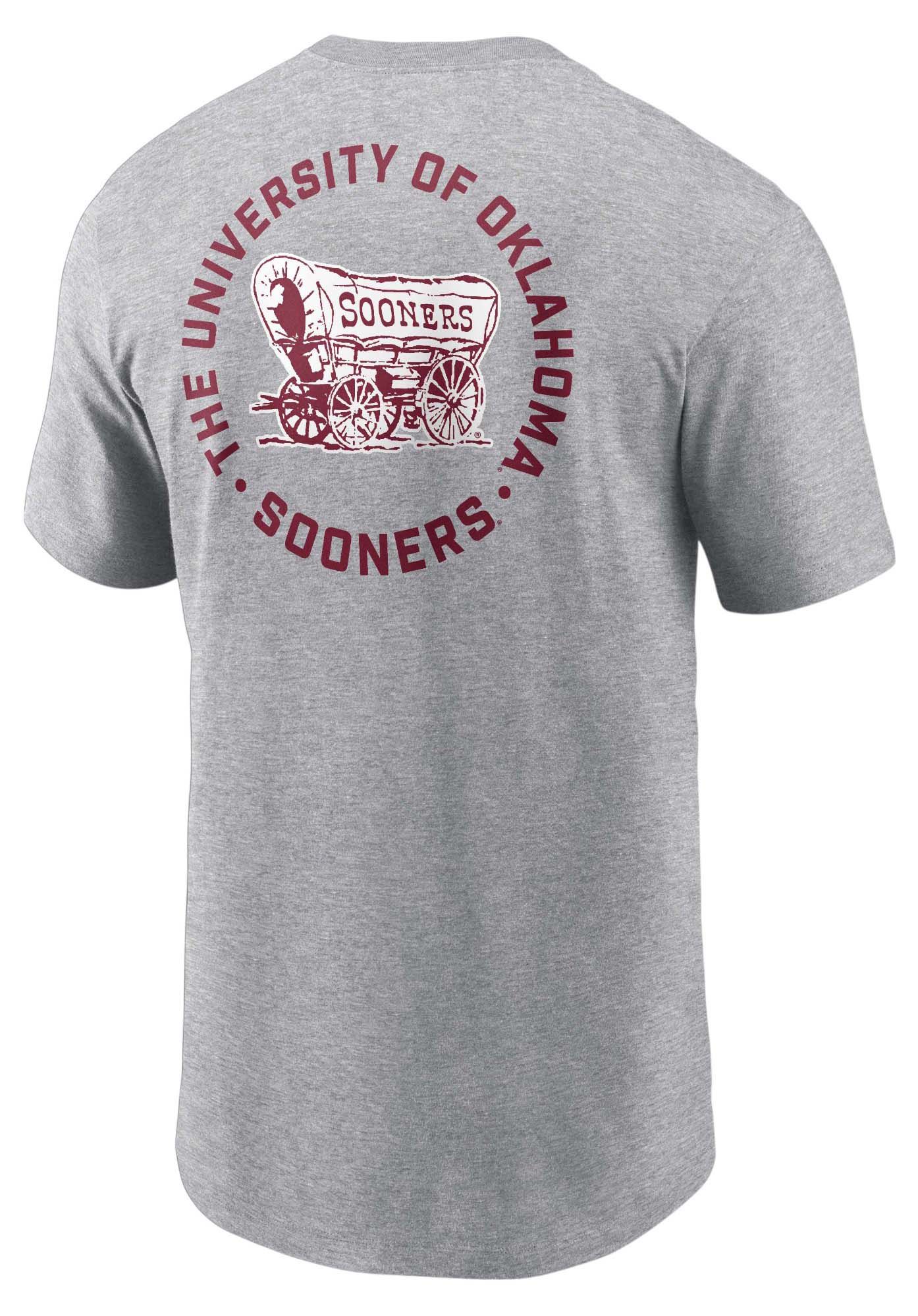 Jordan Men's Oklahoma Sooners Dark Grey Heather Cotton 2Hit T-Shirt product image
