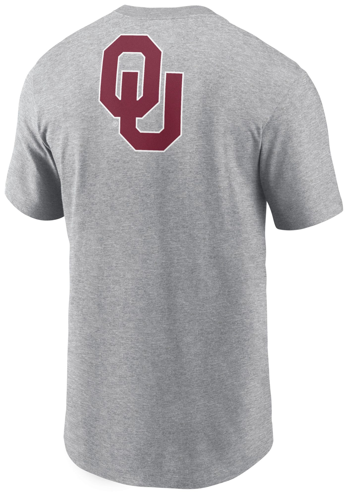 Jordan Men's Oklahoma Sooners Dark Grey Heather Double Hit Logo T-Shirt product image