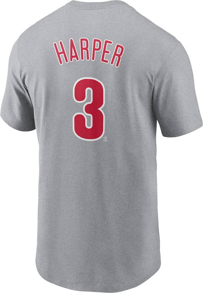 Nike / Men's Philadelphia Phillies Bryce Harper #3 Grey Cool Base Jersey