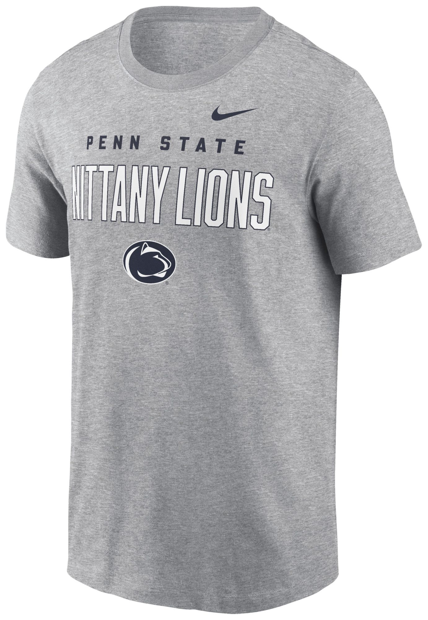 Nike Men's Penn State Nittany Lions Dark Grey Heather Double Hit Logo T-Shirt product image