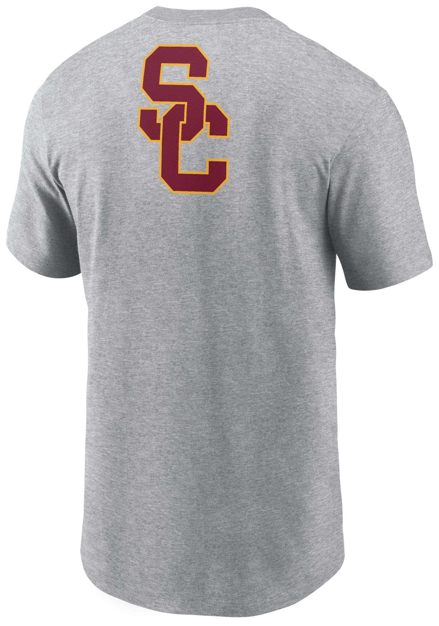 Nike Men's USC Trojans Dark Grey Heather Double Hit Logo T-Shirt product image
